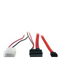 Inter-Tech - SATA-Kabel - Slimline SATA bis SATA, interne Stromversorgung, 2-polig