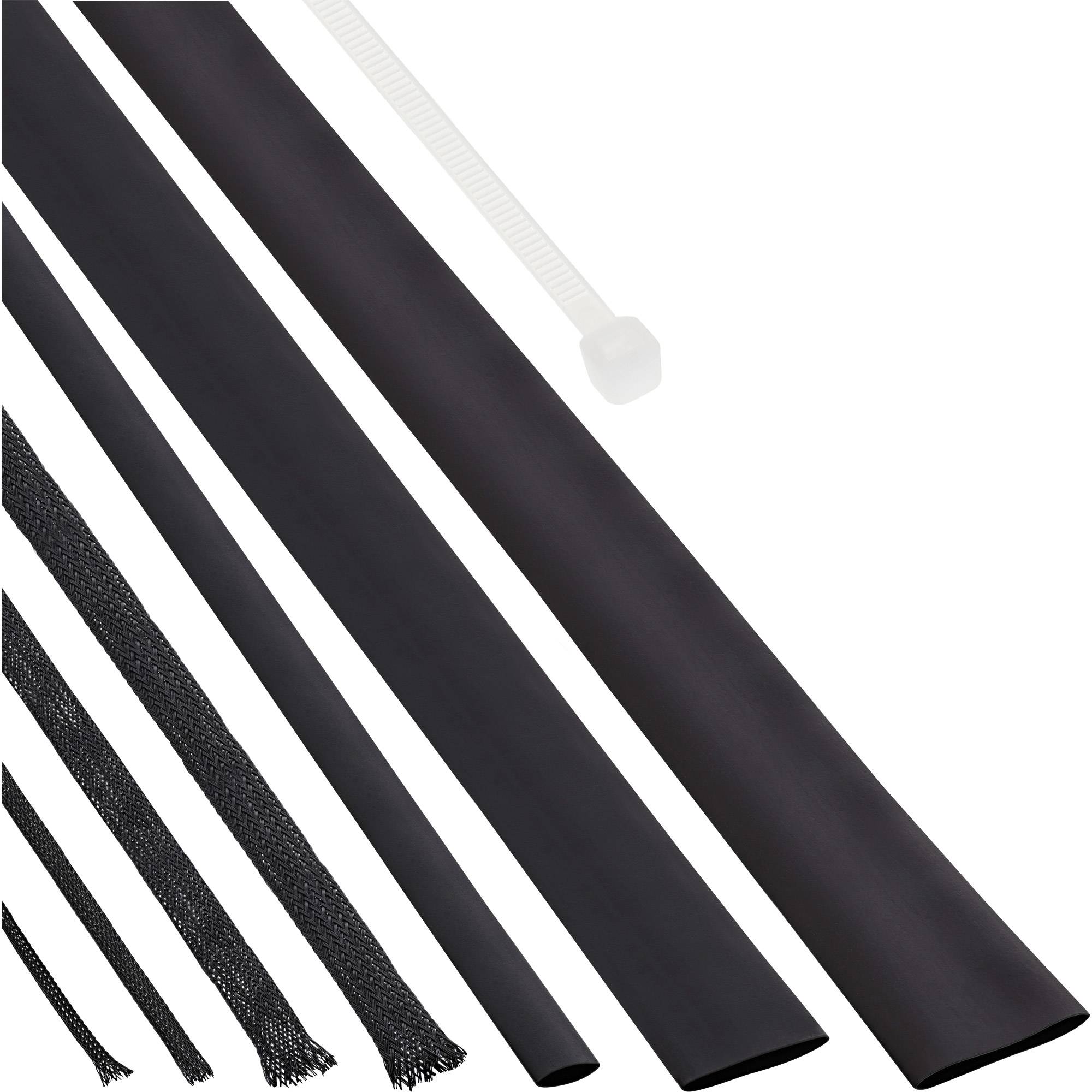 INLINE - Schrumpfschlauch Set / Kabelschlauch Set - schwarz