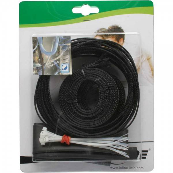 INLINE - Schrumpfschlauch Set / Kabelschlauch Set - schwarz