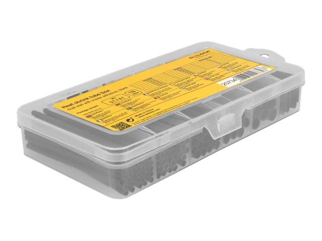Delock Wärmeschrumpfschlauch-Kit - Schwarz - Heat shrink tube assortment box - d