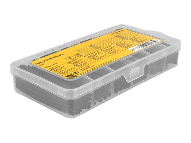 Delock Wärmeschrumpfschlauch-Kit - Schwarz - Heat shrink tube assortment box - s