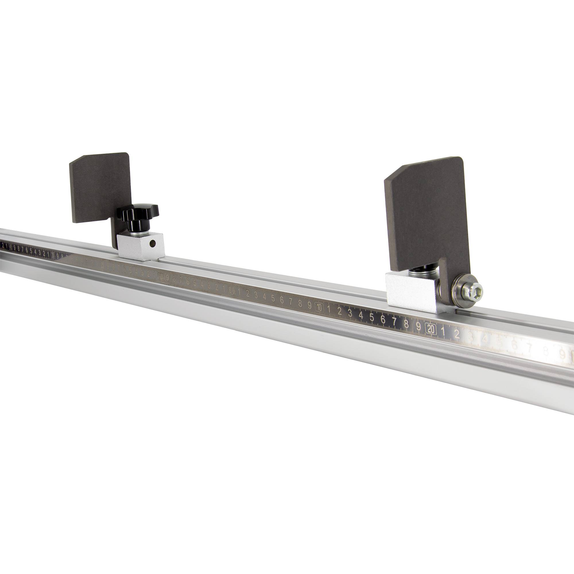 SCHMIDT systemprofile Längenanschlag B 2m Aluminium-Profil Säge-Anschlag 1m-1m Mitte Maßband 2x Ablängklappe