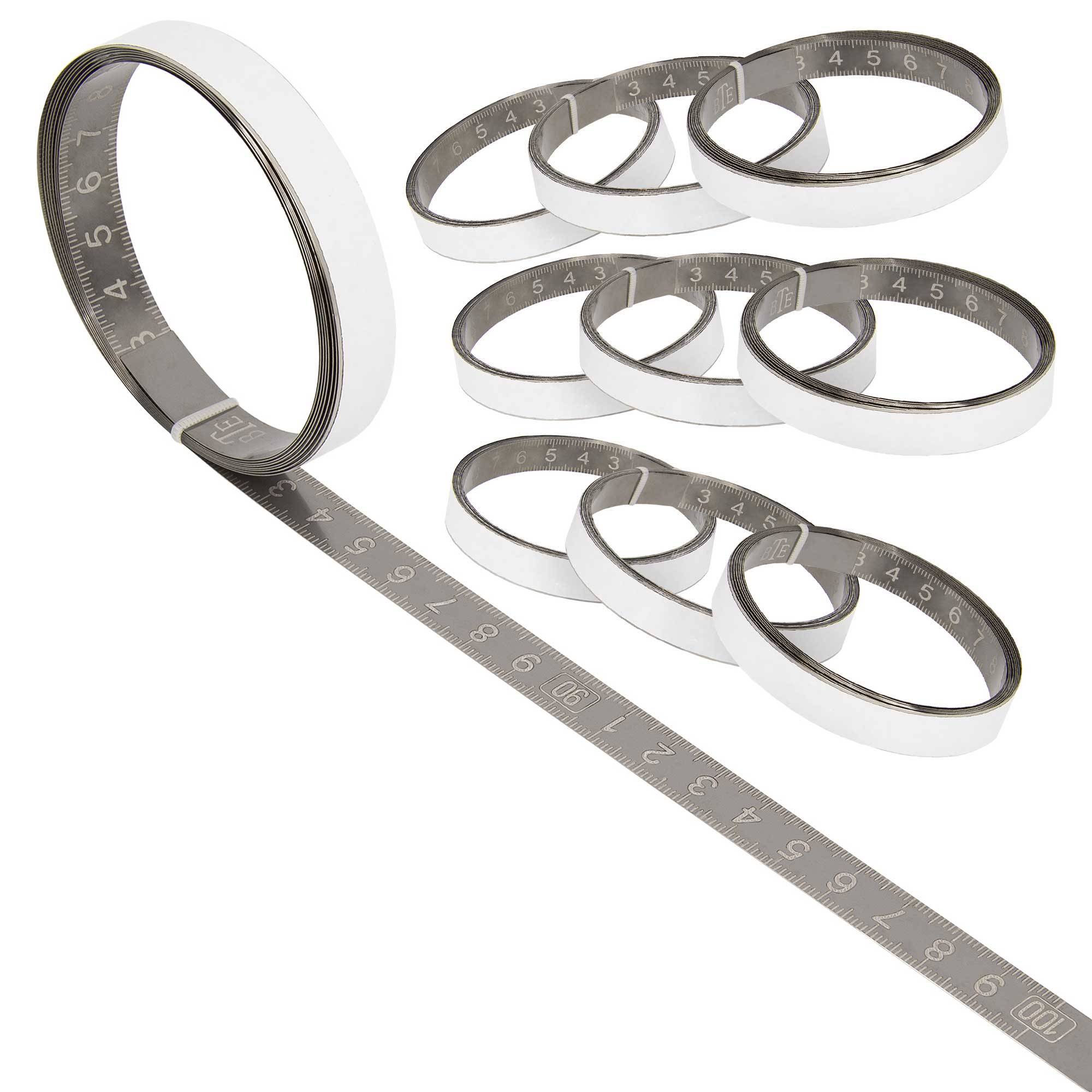 SCHMIDT systemprofile 10x Maßband 1m-1m Mitte Skala Edelstahl Skalenbandmaß selbstklebend Bandmaß