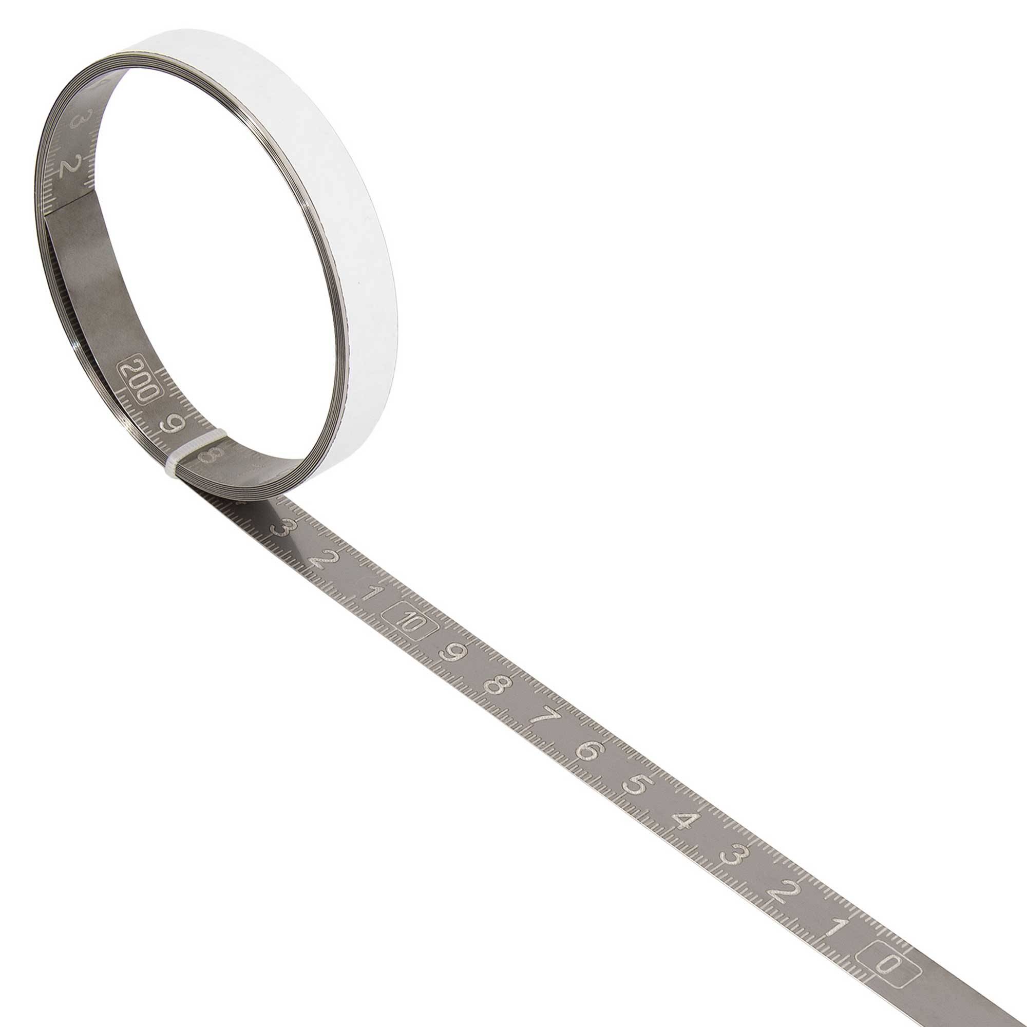 SCHMIDT systemprofile Maßband 2m Rechts-Links Skala Edelstahl Skalenbandmaß selbstklebend Bandmaß