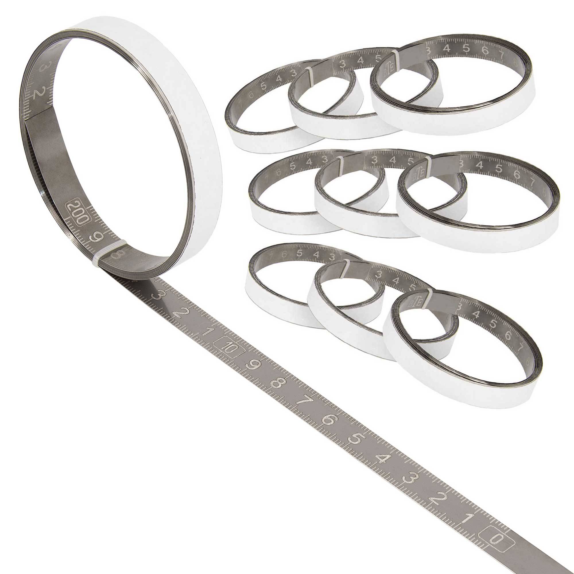 SCHMIDT systemprofile 10x Maßband 2m Rechts-Links Skala Edelstahl Skalenbandmaß selbstklebend Bandmaß