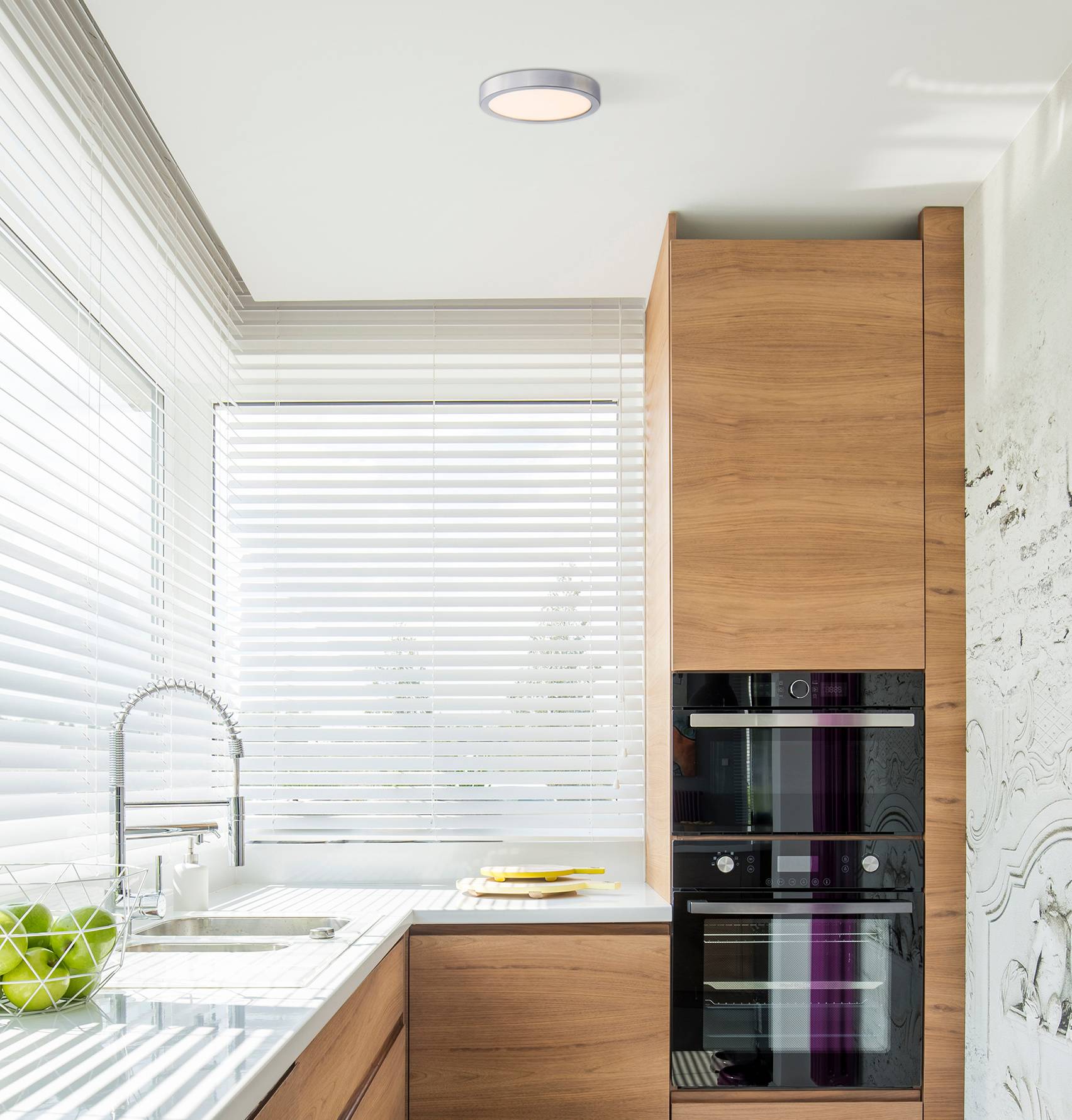 LED Deckenleuchte Flat Nickel / Acryl 21 cm