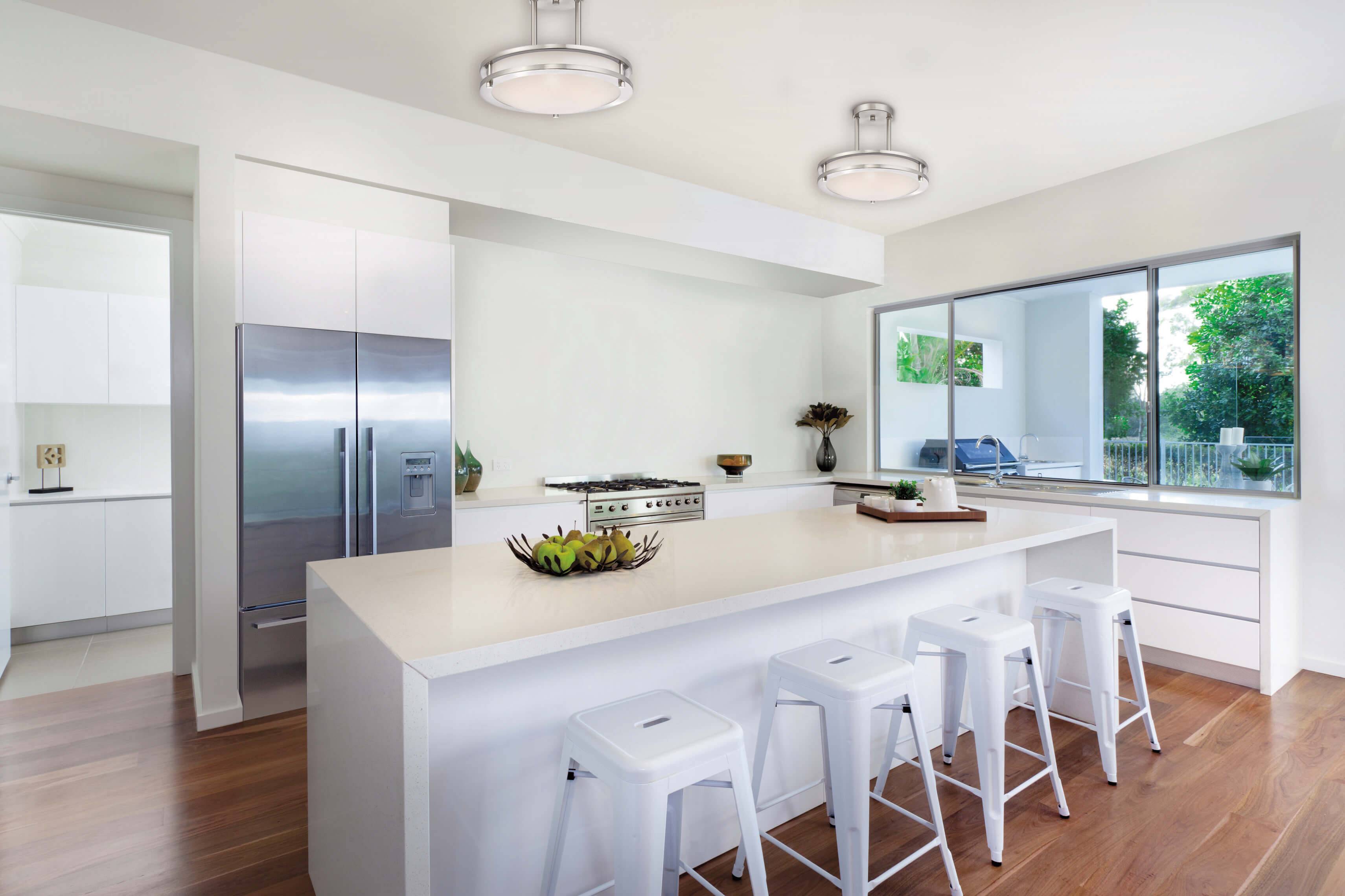 Dimmbare LED Deckenleuchte Lauderdale 30 cm Nickel