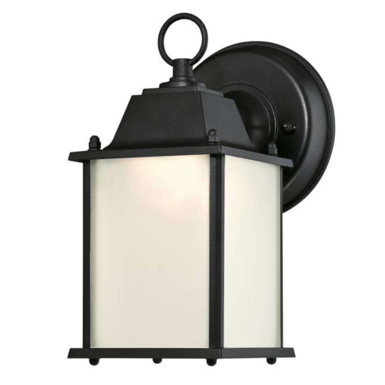 Dimmbare LED Außen Wandleuchte Laterne Schwarz / Opal