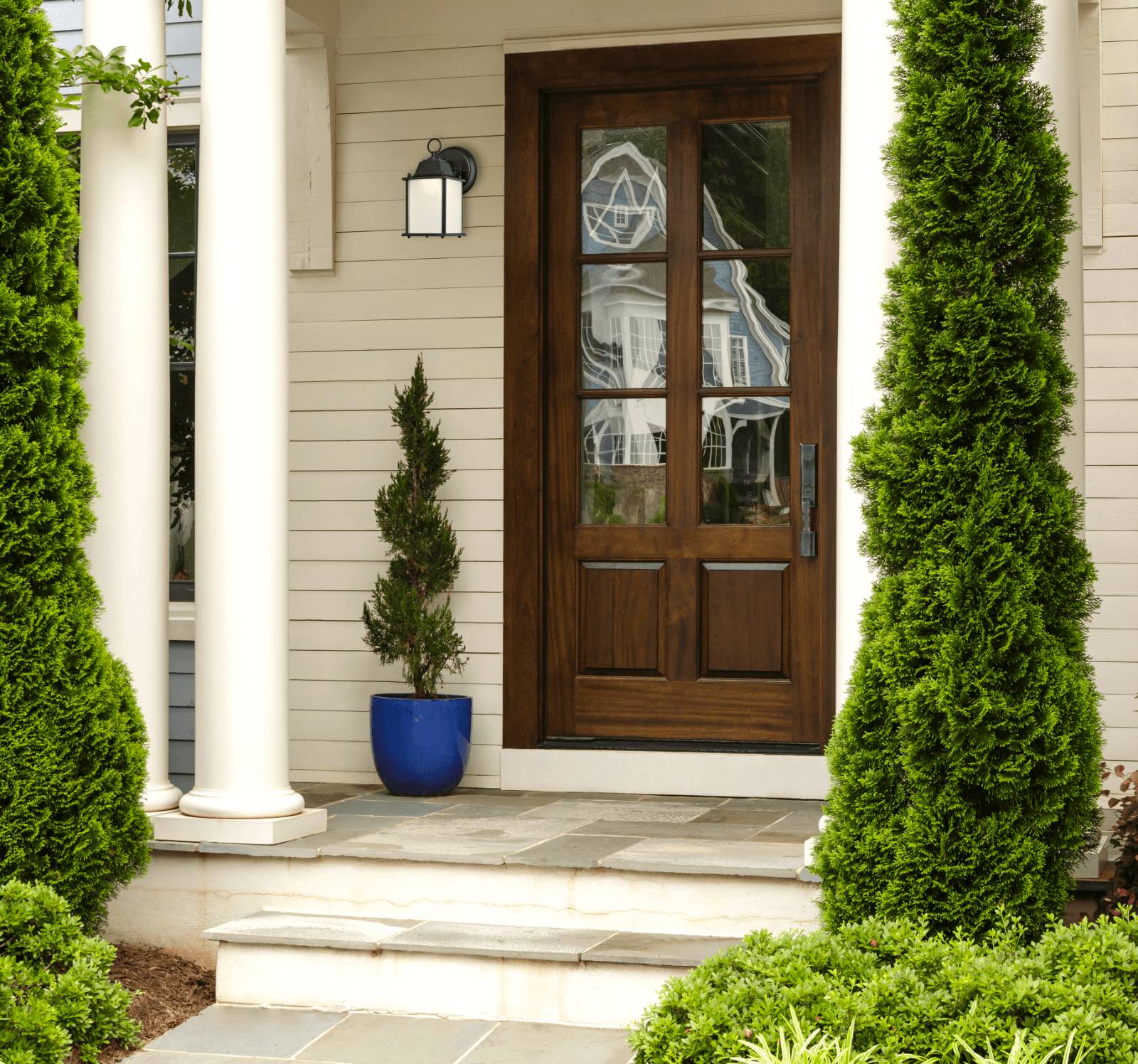 Dimmbare LED Außen Wandleuchte Laterne Schwarz / Opal