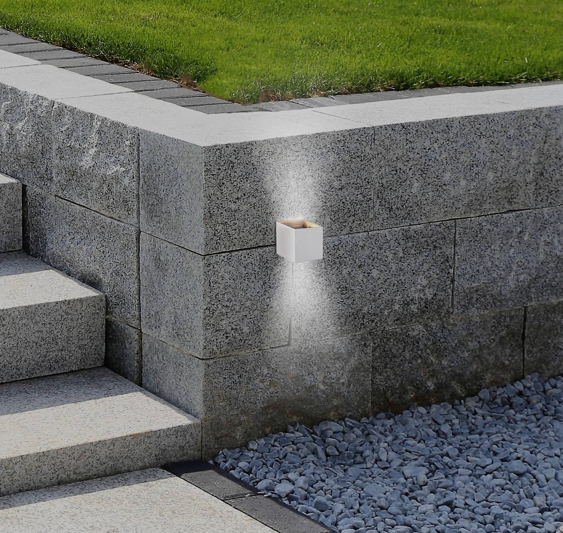 Außen LED Wandleuchte Up & Down Freya Weiß