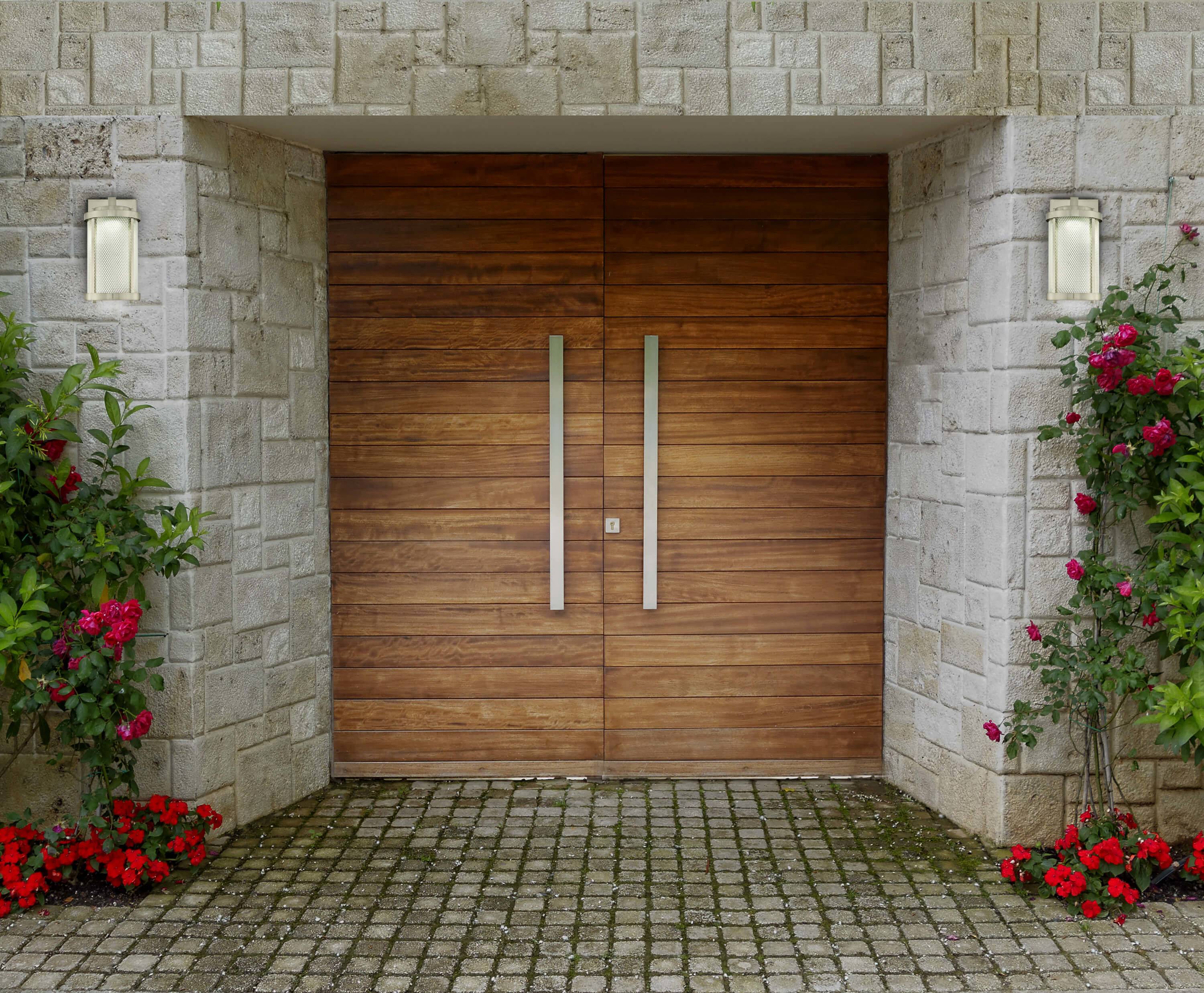 Dimmbare LED Außen Wandleuchte Skyview Nickel