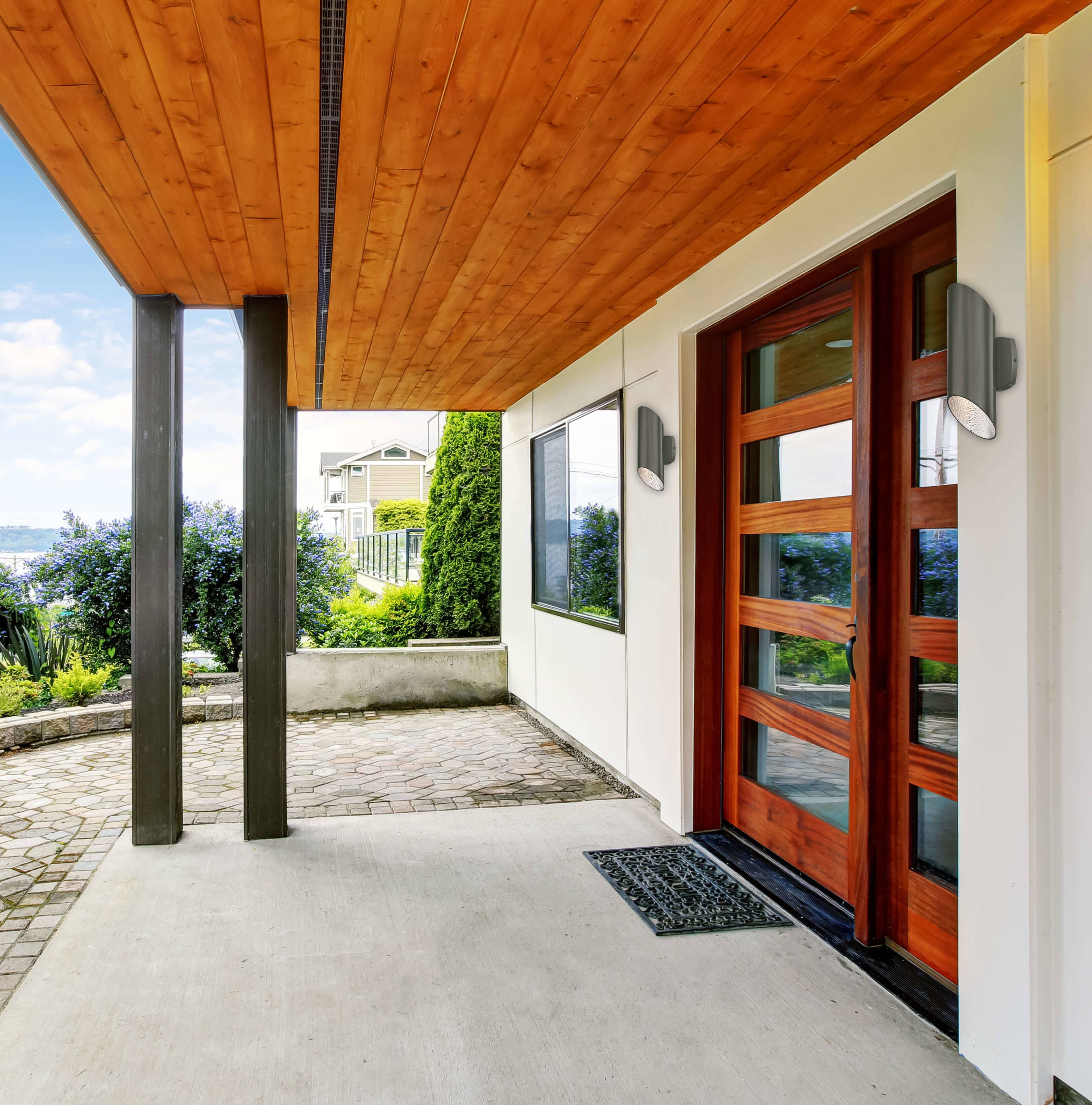 Dimmbare LED Außen Wandleuchte Up & Down Skyline Graphit