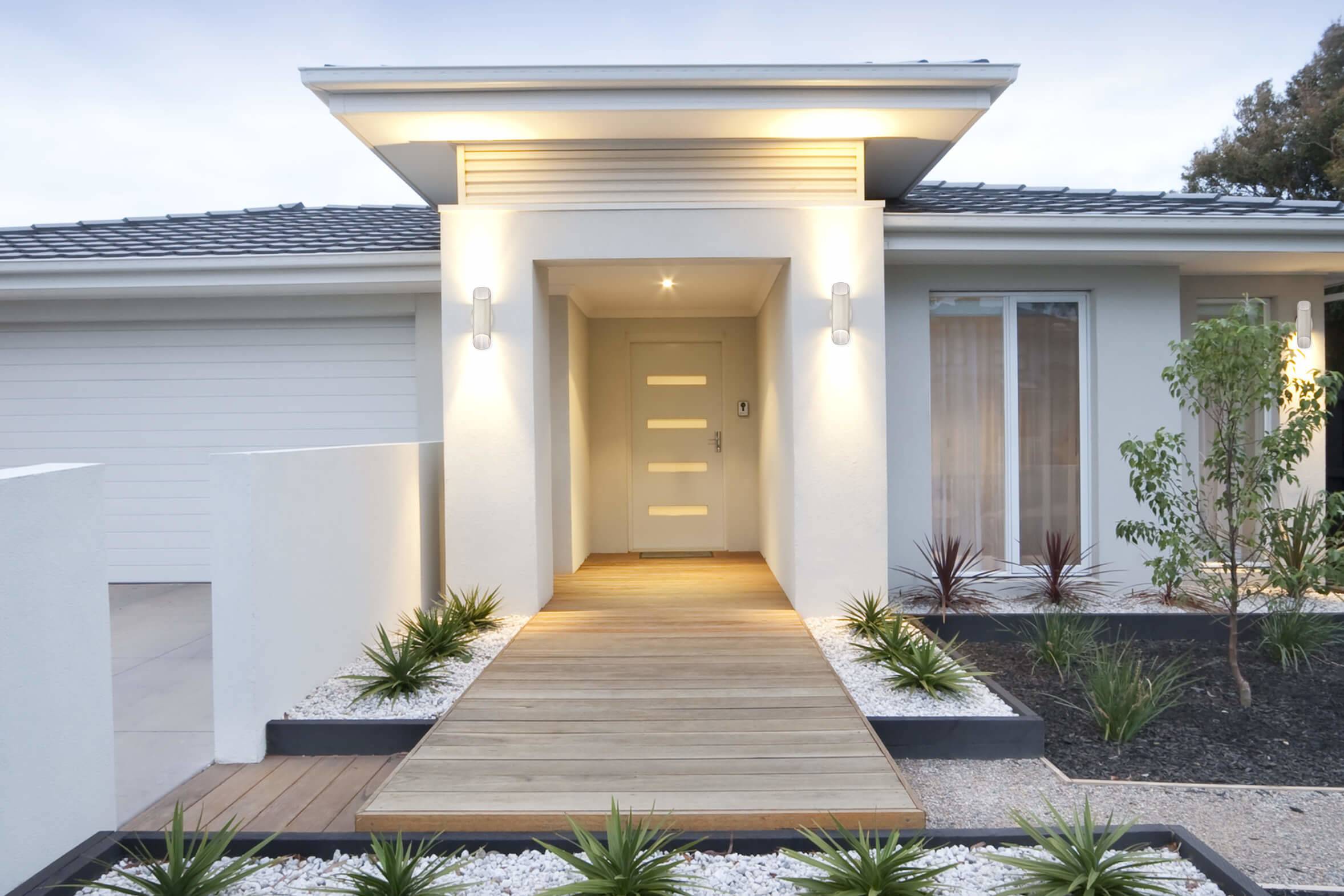 Dimmbare LED Außen Wandleuchte Up & Down Carson Nickel