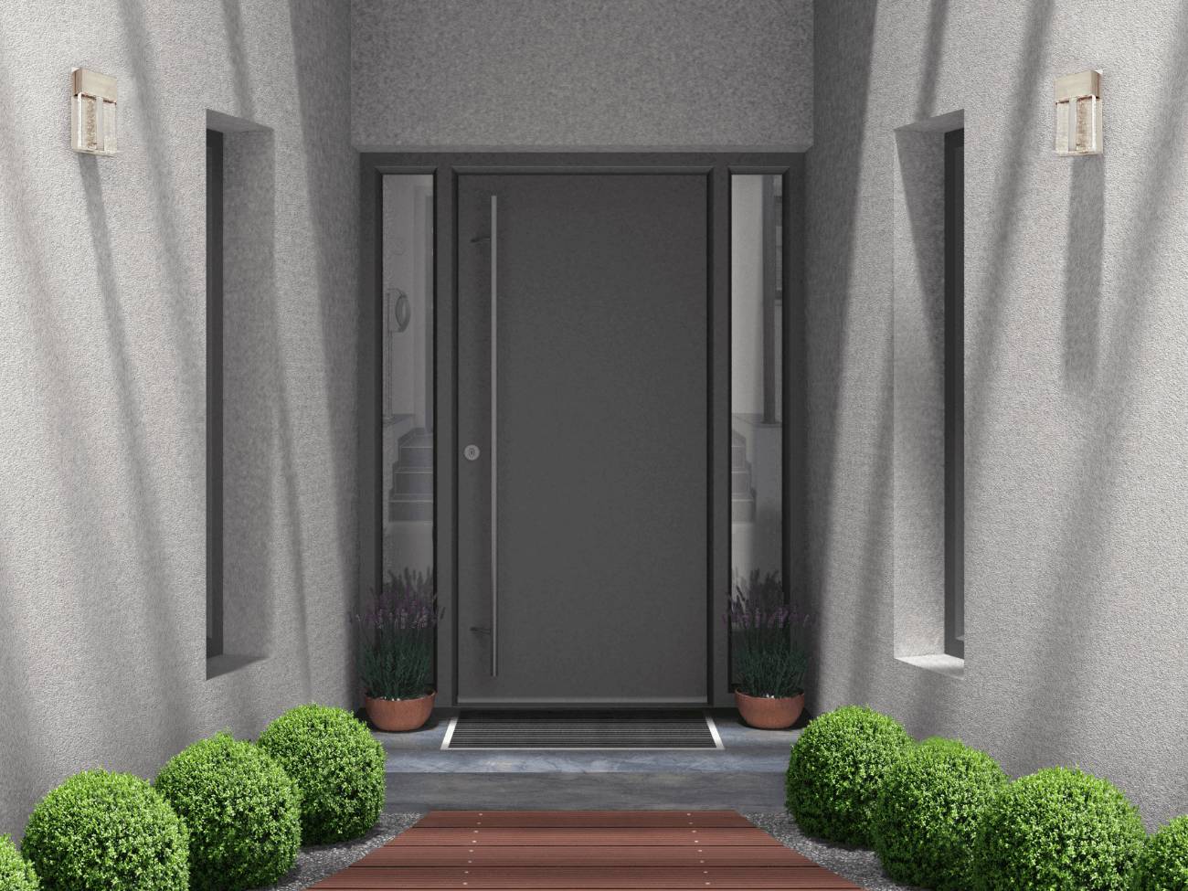 Dimmbare LED Außen Wandleuchte Cava II Nickel