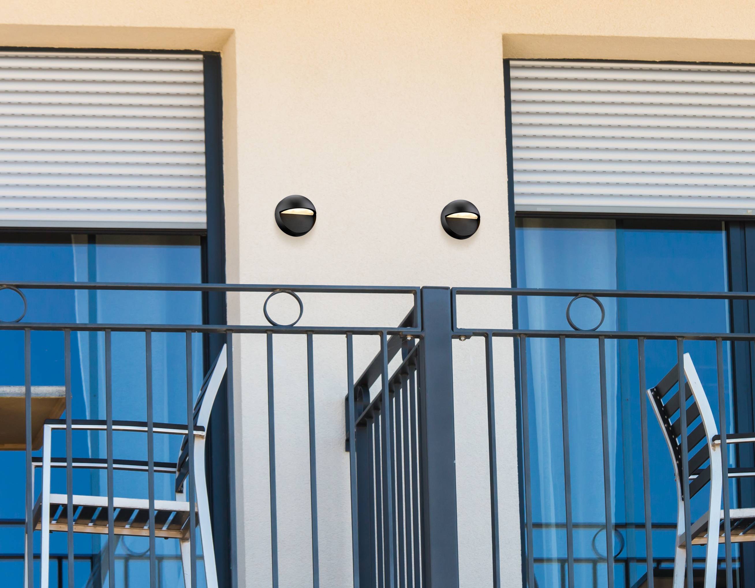 Außen LED Wandleuchte Winslett Schwarz