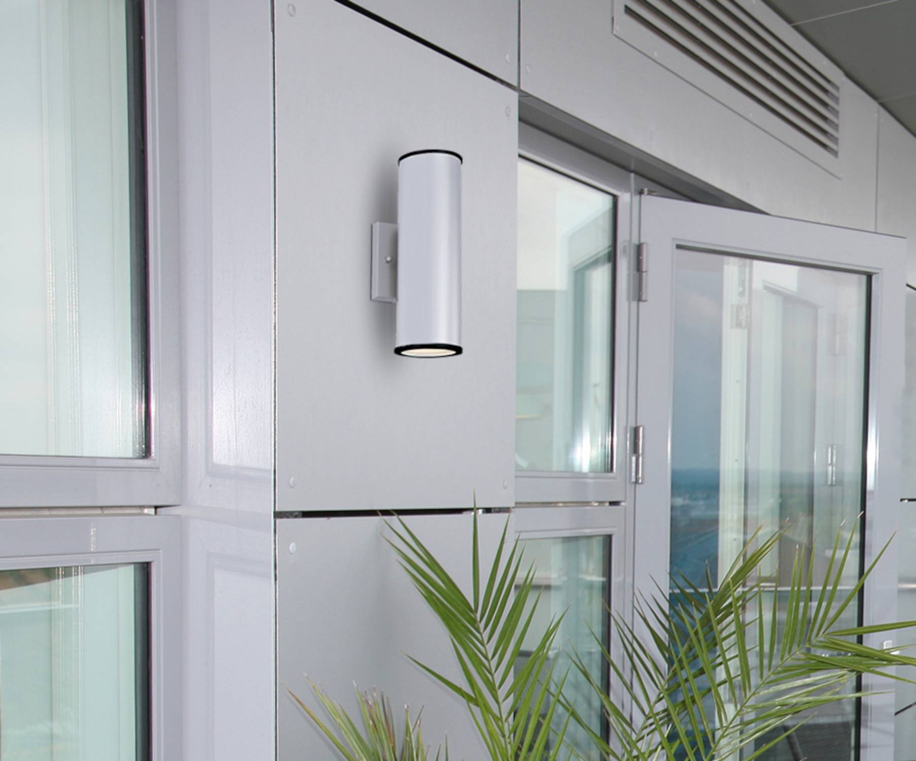 Außen LED Wandleuchte Marius Nickel Zweiflammig