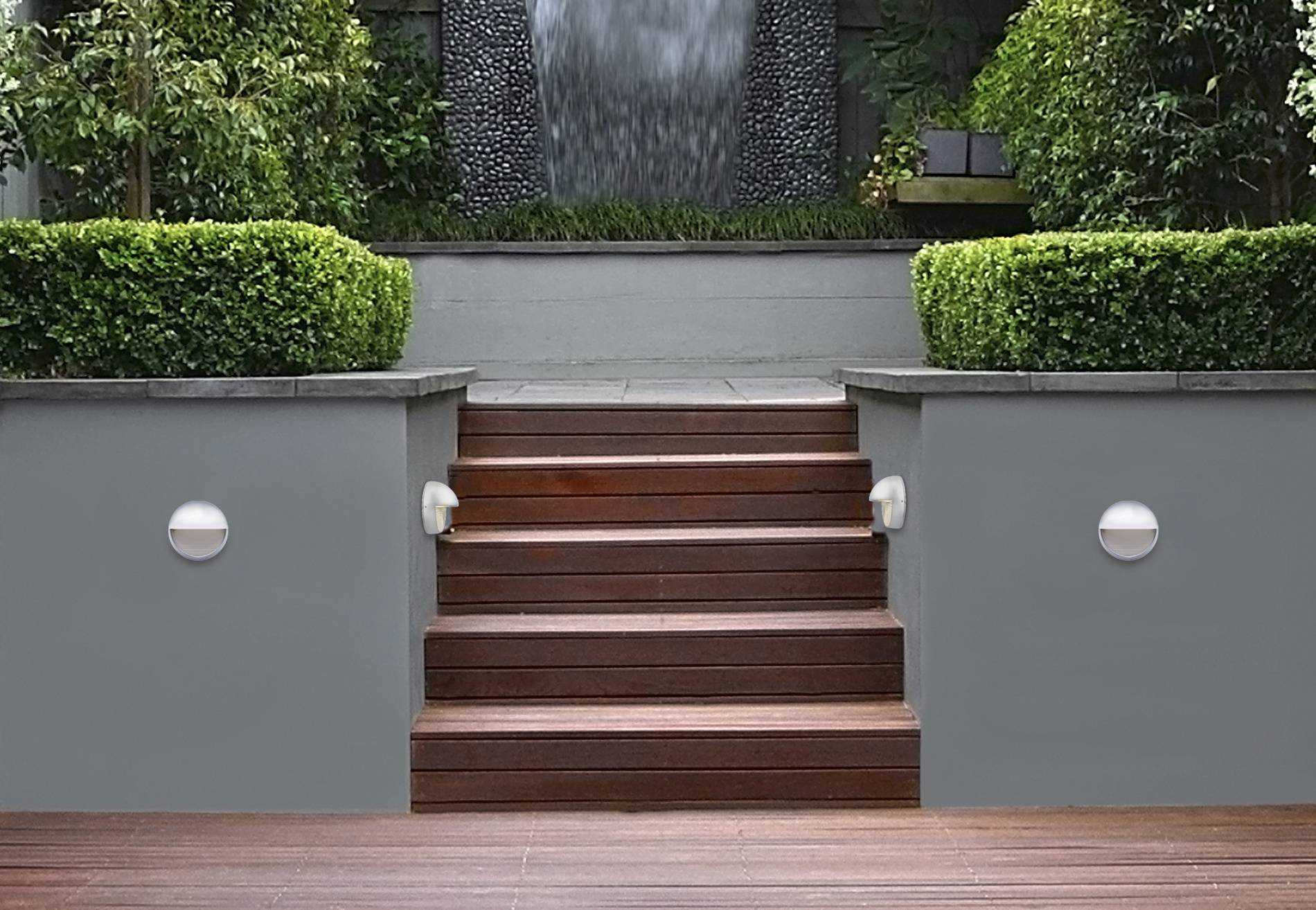 Außen LED Wandleuchte Winslett Nickel