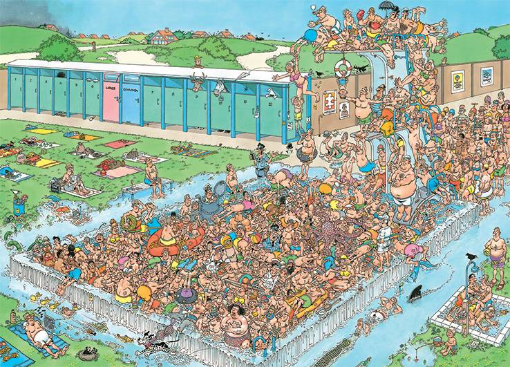 JUMBO 20040 Jan van Haasteren Ab in den Pool 2000 Teile Puzzle