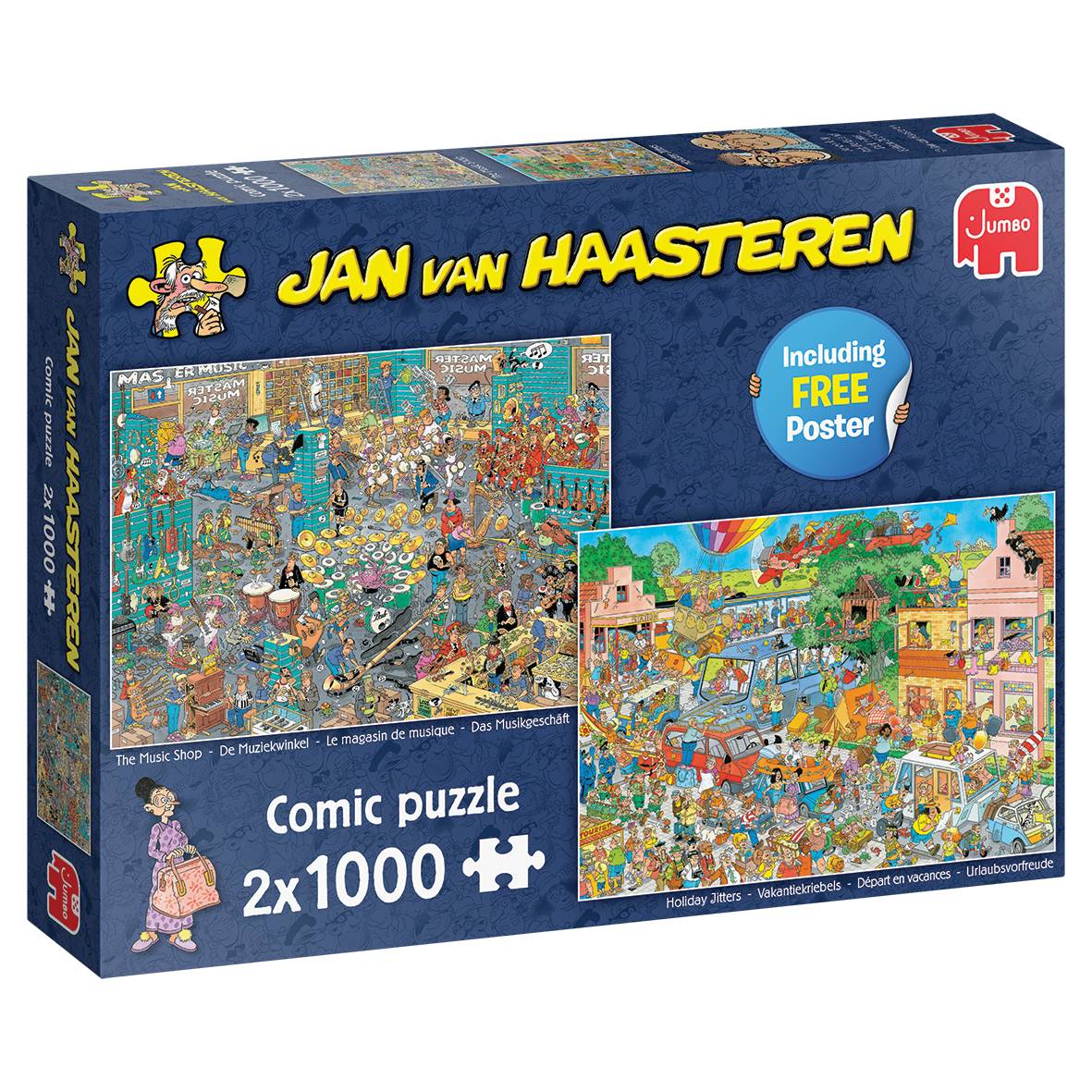 Jumbo 20049 Jan van Haasteren Musikgeschäft & Urlaubsvorfreude 2x1000 Teile Puzzle