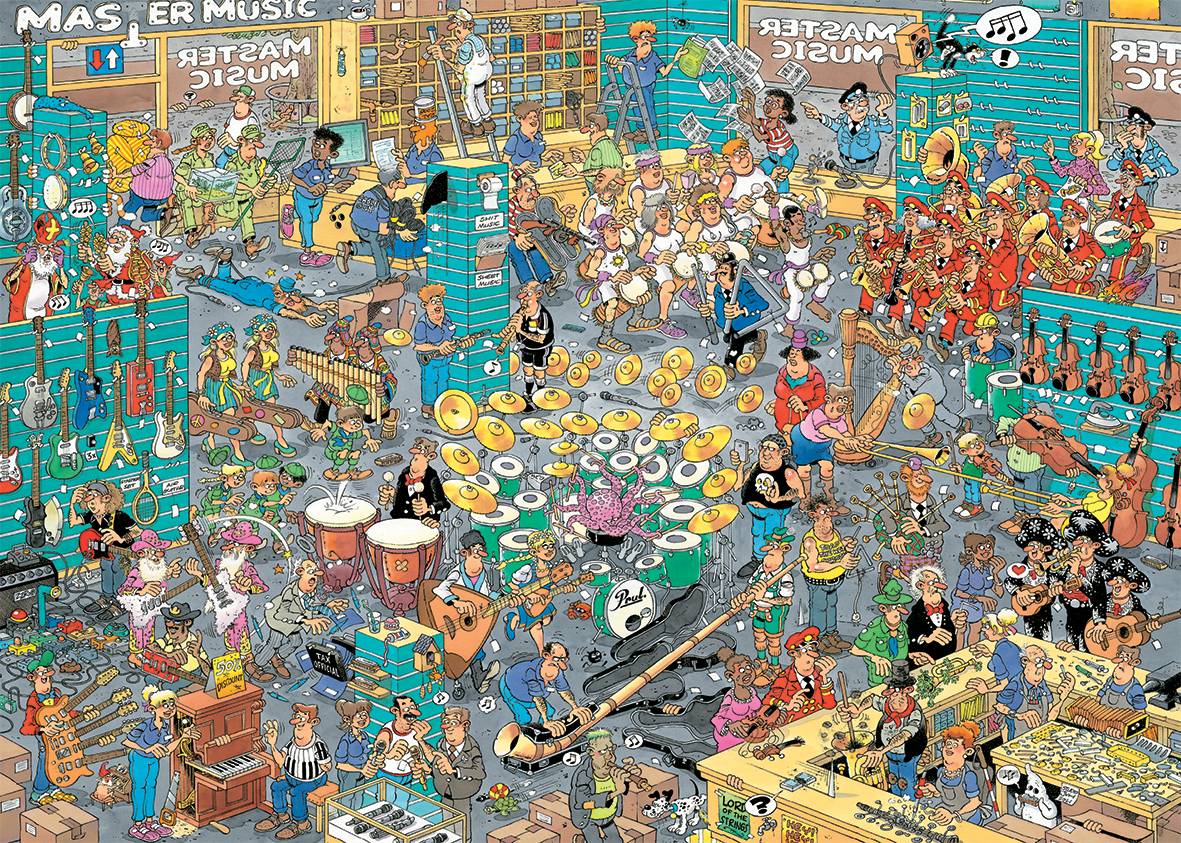 Jan van Haasteren Musikgeschäft & Urlaubsvorfreude 2x1000 Teile Puzzle
