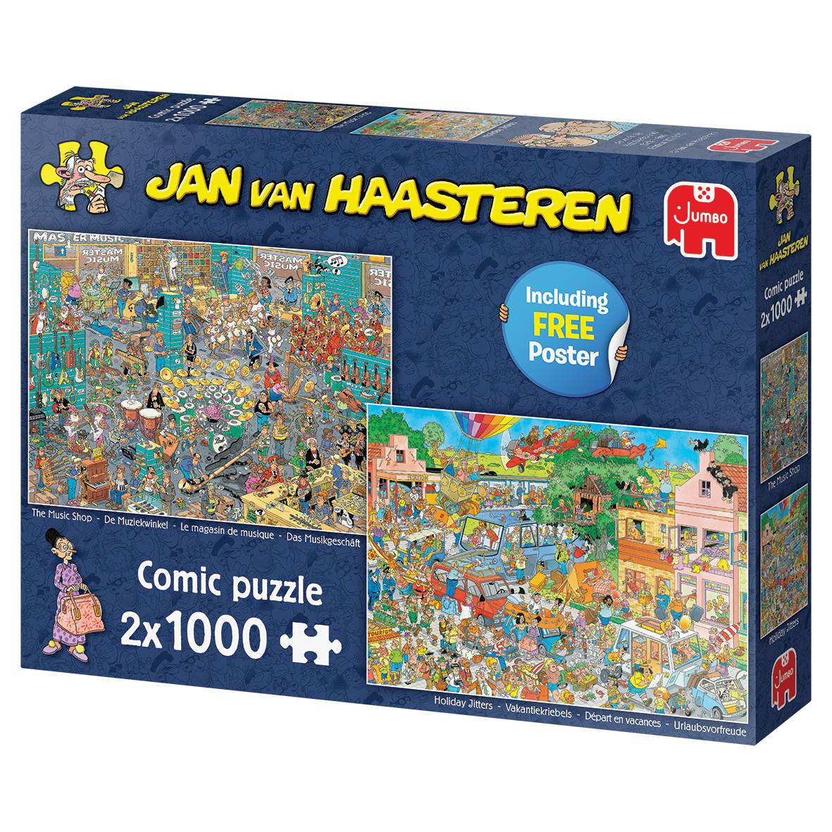 Jumbo 20049 Jan van Haasteren Musikgeschäft & Urlaubsvorfreude 2x1000 Teile Puzzle