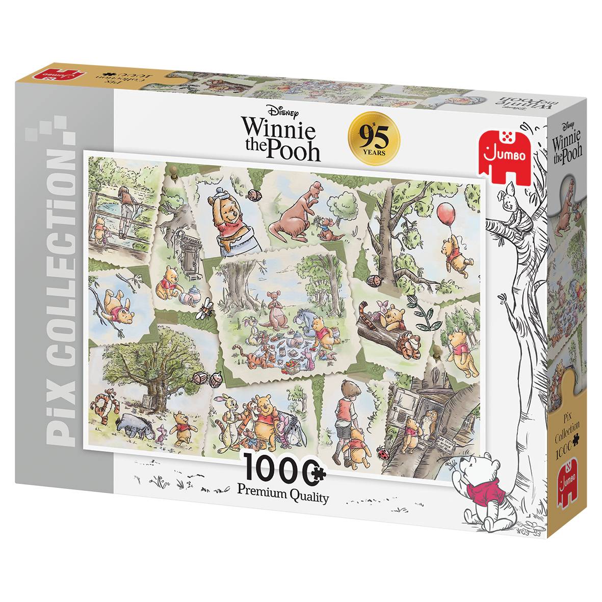 Jumbo 18875 Disney Pix Collection Winnie the Pooh 95 Jahre Jubiläum 1000 Teile Puzzle