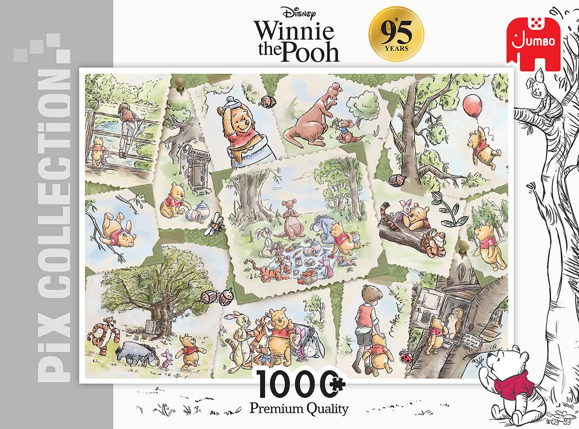 Jumbo 18875 Disney Pix Collection Winnie the Pooh 95 Jahre Jubiläum 1000 Teile Puzzle