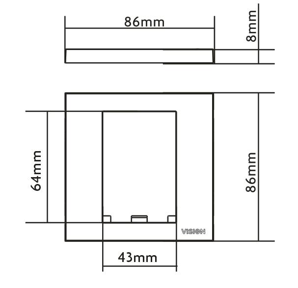 Vision TC3 SURR1G, Weiß, 86 mm, 86 mm, 8 mm, 1 Stück(e)