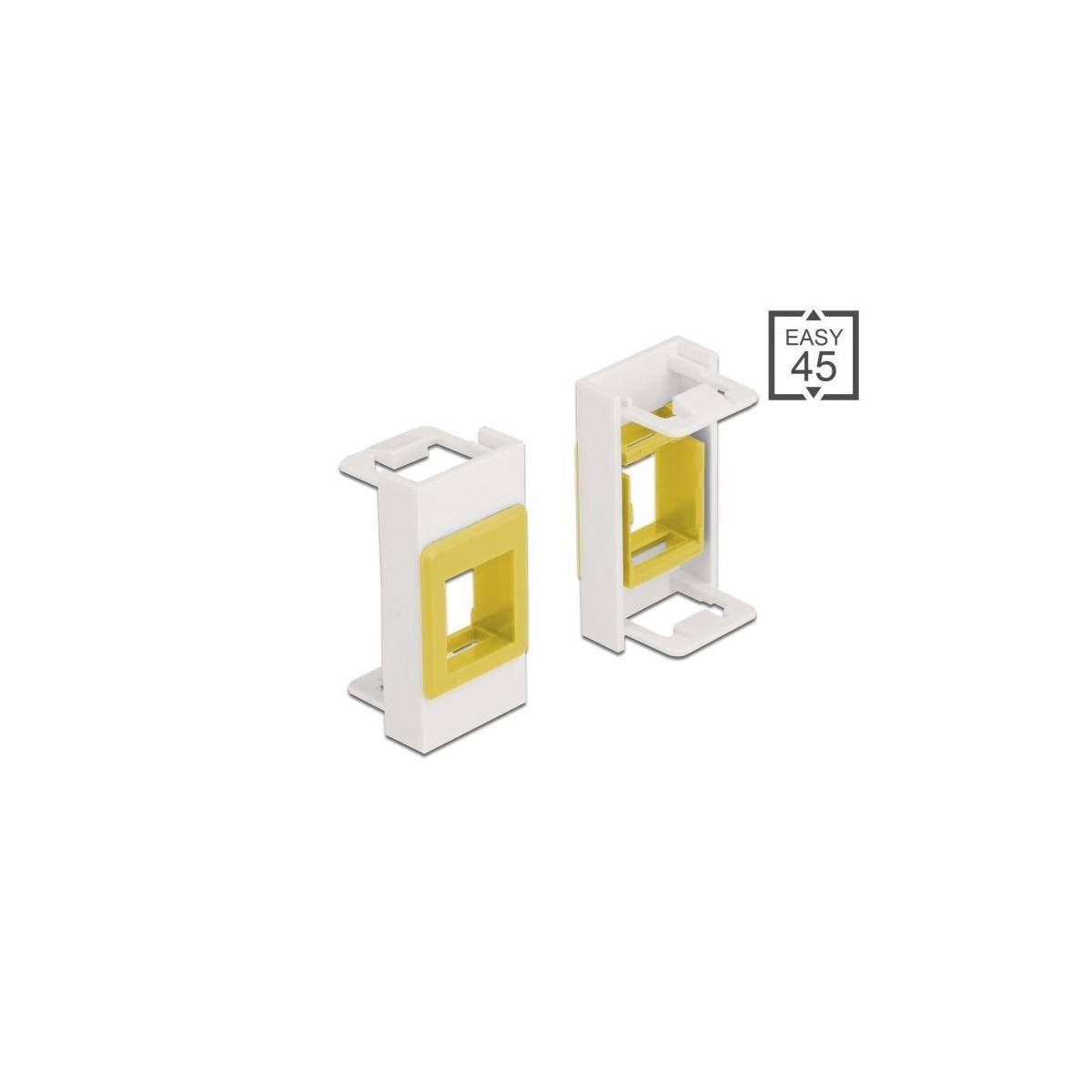 Delock Modulblende Snap-in-Halterung - weiß - Gelb