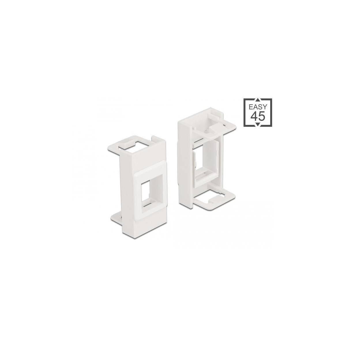 Delock Modulblende Snap-in-Halterung - weiß - 1 Anschluss