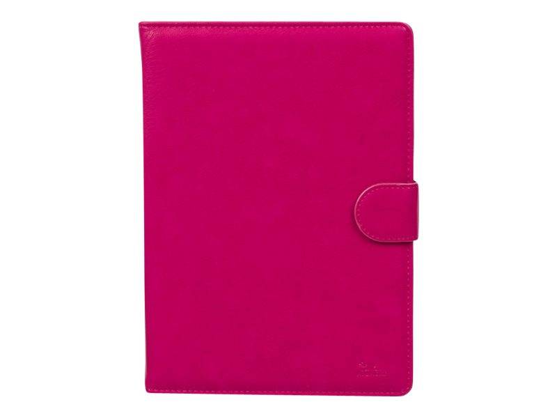 Rosa magnetisches Notizbuch- oder Plannercover mit Druckknopfverschluss auf einfachem weißem Hintergrund.