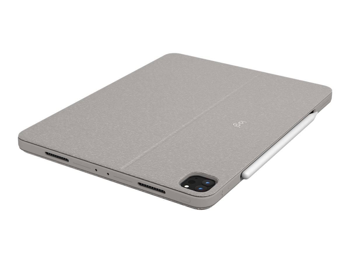 Logitech Combo Touch - Tastatur und Foliohülle - mit Trackpad - hintergrundbeleuchtet - Apple Smart connector - AZERTY - Französisch - Sand - für