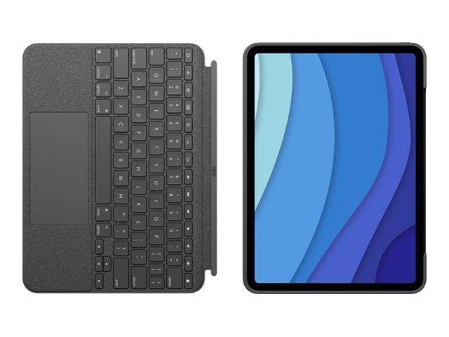 Logitech Combo Touch - Tastatur und Foliohülle - mit Trackpad - hintergrundbeleuchtet - Apple Smart connector - QWERTY - US International - Oxford