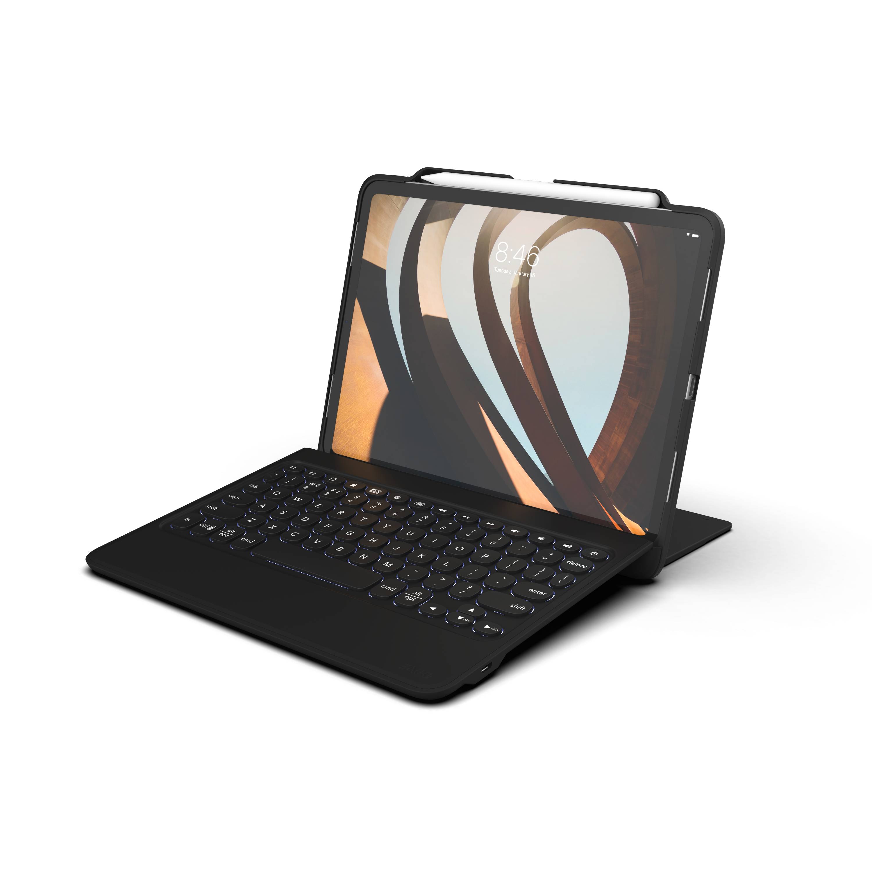 ZAGG Rugged Book Go, QWERTZ, Deutsch, Apple, iPad Pro, Schwarz, 27,9 cm (11 Zoll)