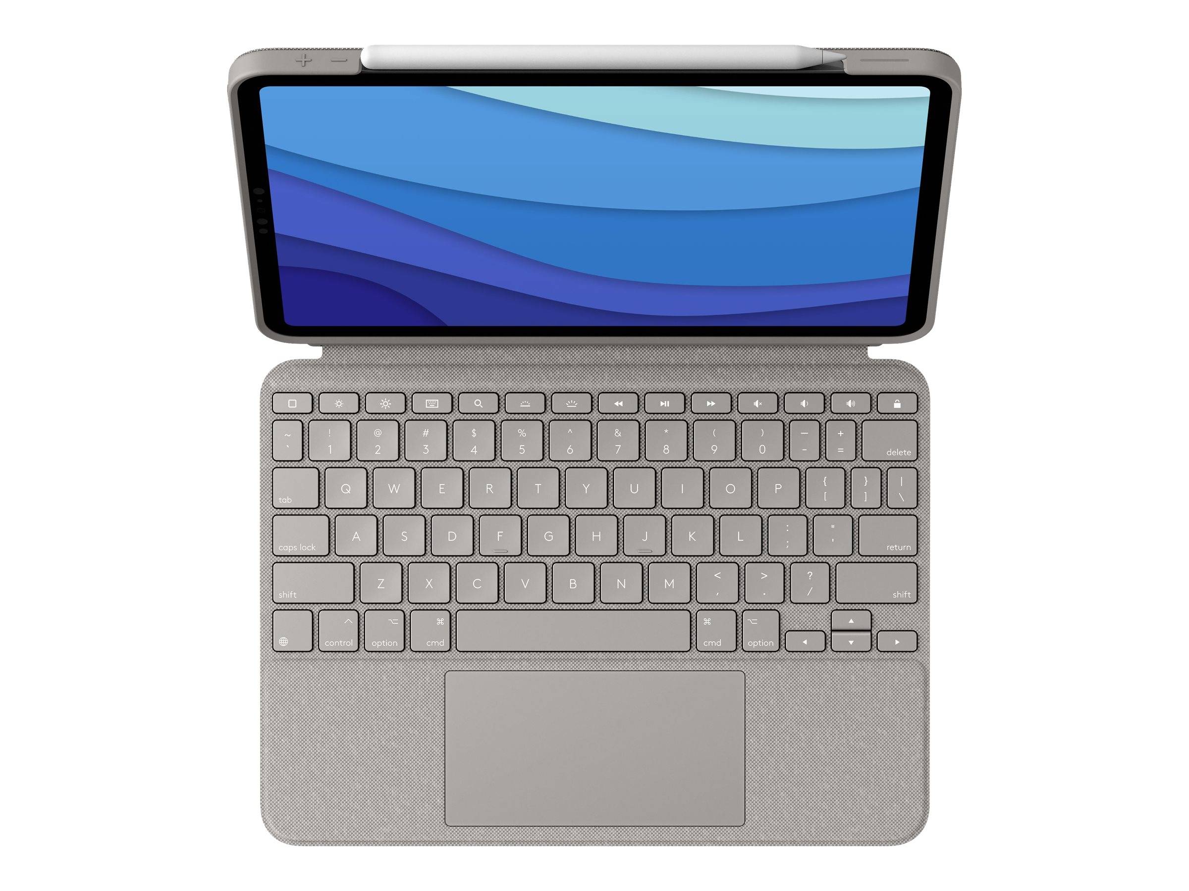 Logitech Combo Touch - Tastatur und Foliohülle - mit Trackpad - hintergrundbeleuchtet - Apple Smart connector - QWERTY - Spanisch - Sand - für Apple