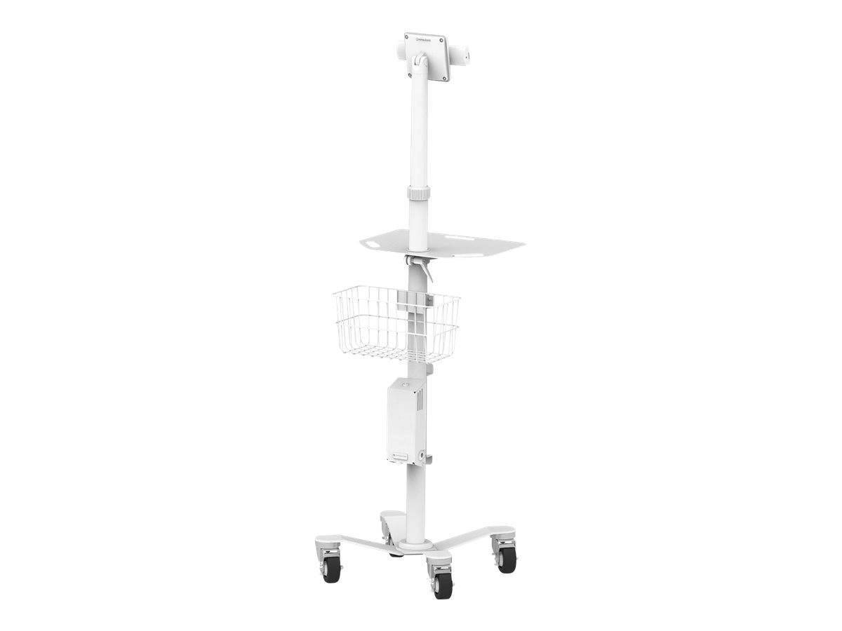 Compulocks Medizinischer Rollwagen mit universeller Cling Tablethalterung Weiß - Wagen - für Tablett - Metall - weiß - Bildschirmgröße: 17.8-33 c