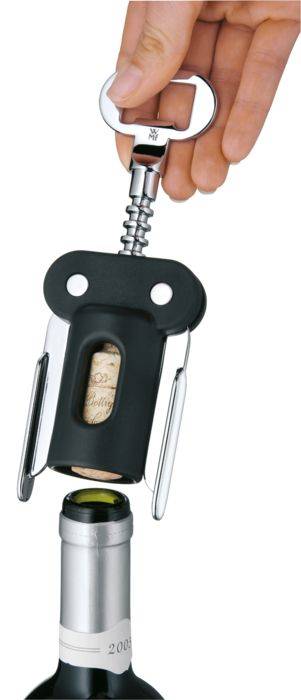 WMF 06.5818.6200 - Selbst ziehender Korkenzieher - Schwarz - Chrom - Chrom - Metall - Kunststoff - 200 mm