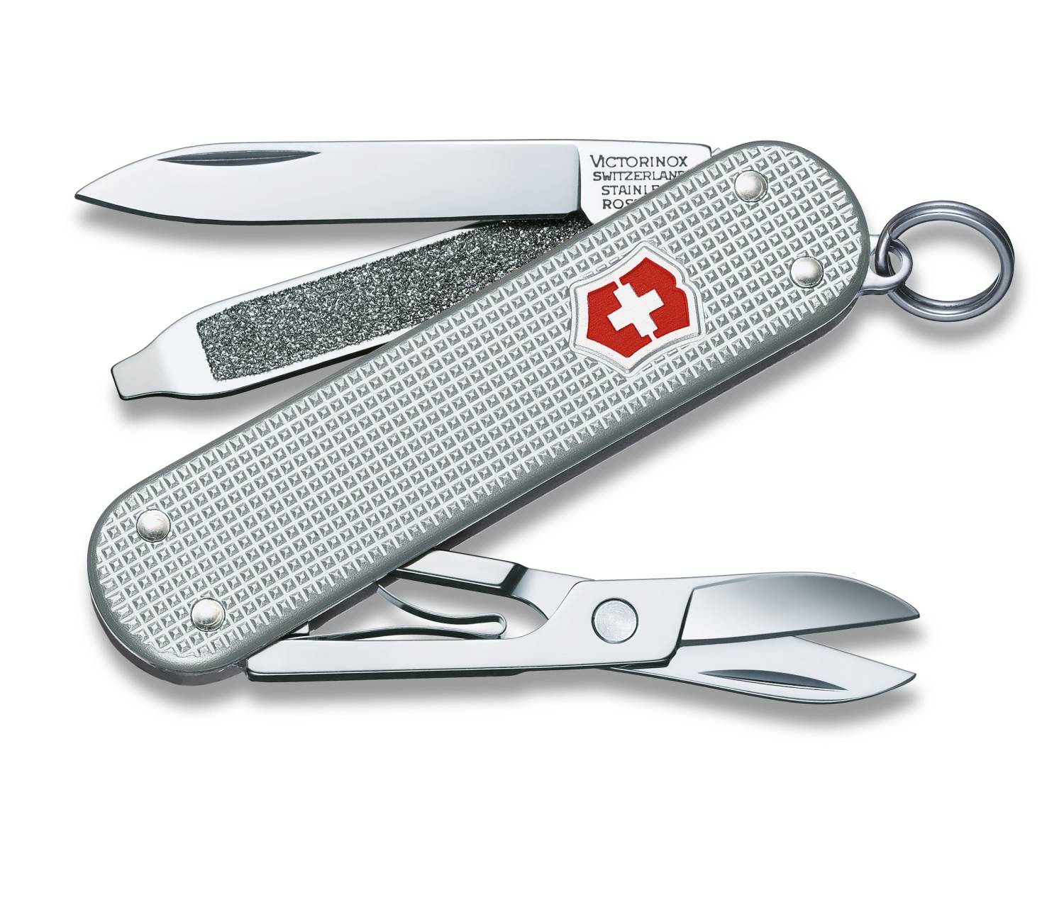 Victorinox Taschenmesser Classic Alox, Nagelfeile, Schraubendreher, Ring, Klinge, Schere,, Slip joint knife, Multi-Tool-Messer, 6 mm