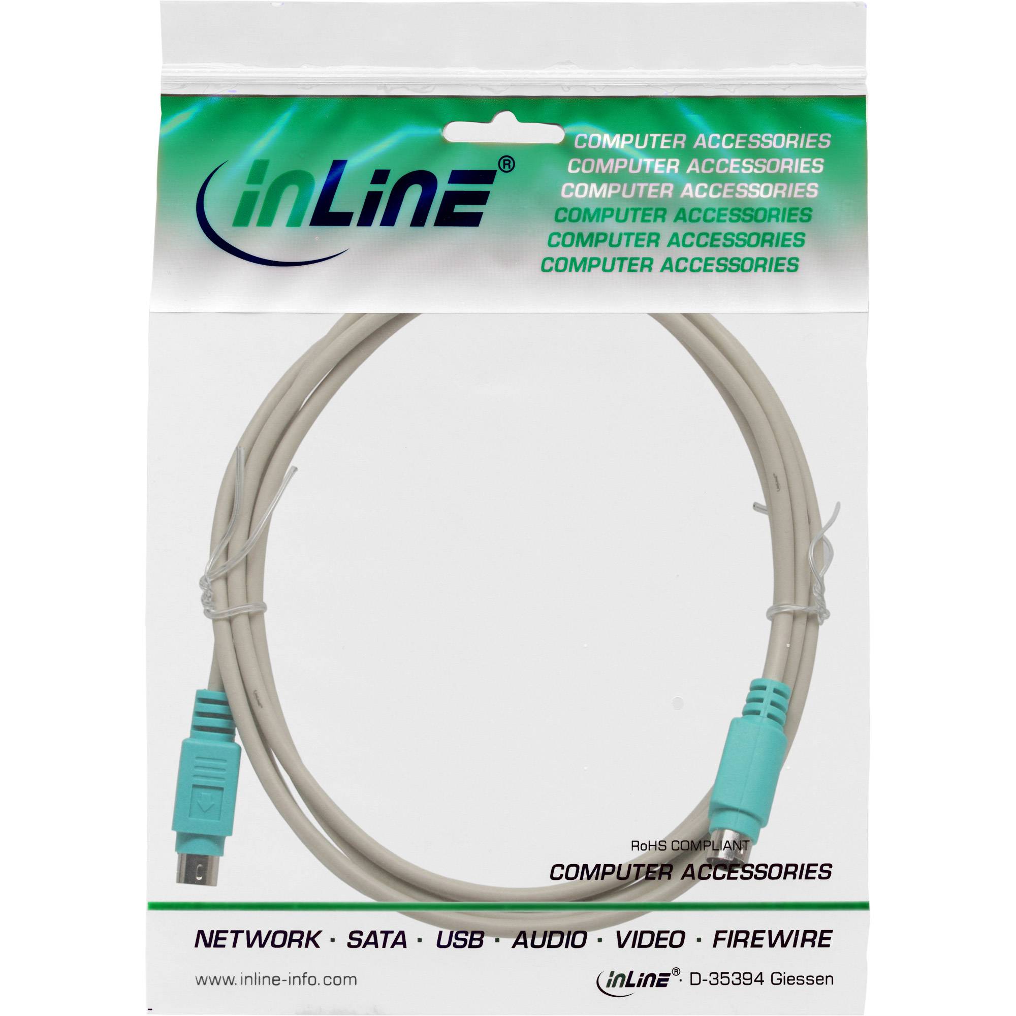 INLINE - PS/2 Kabel - Stecker / Stecker - PC 99 - Farbe Grün - 2m