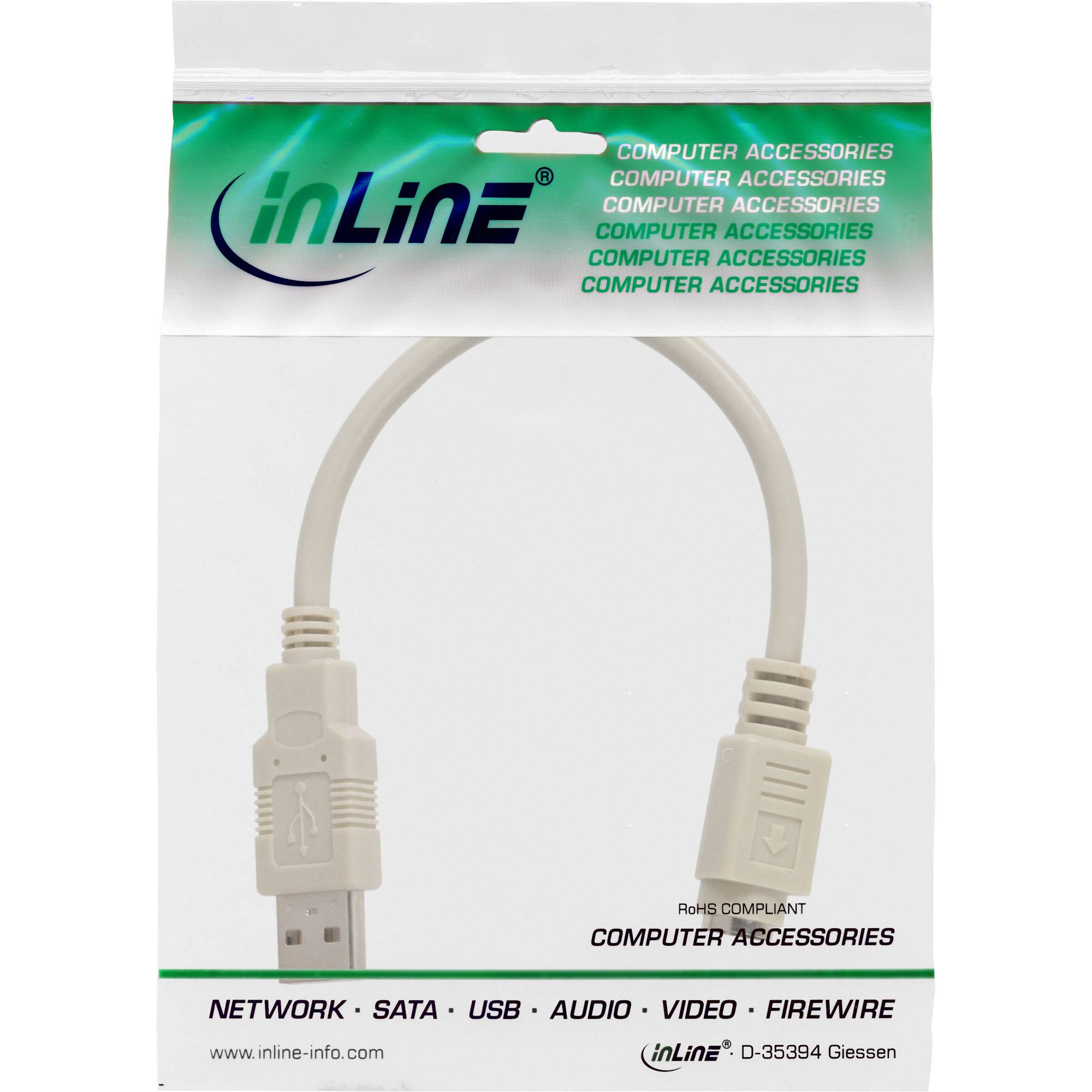 INLINE - USB Adapter Kabel - USB Stecker A auf PS/2 Buchse