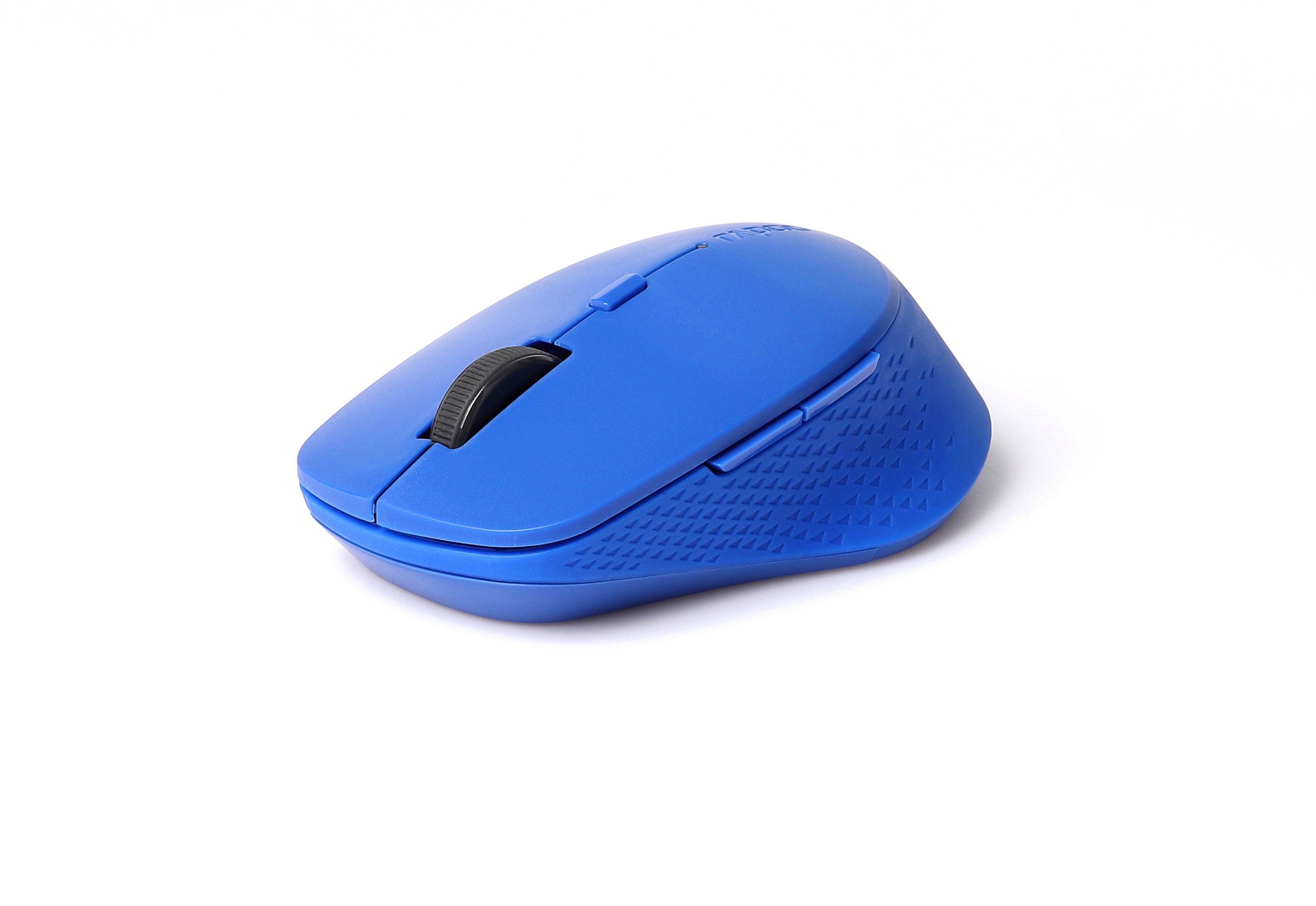 Rapoo M300 Silent, Beidhändig, Optisch, RF Wireless + Bluetooth, 1600 DPI, Blau