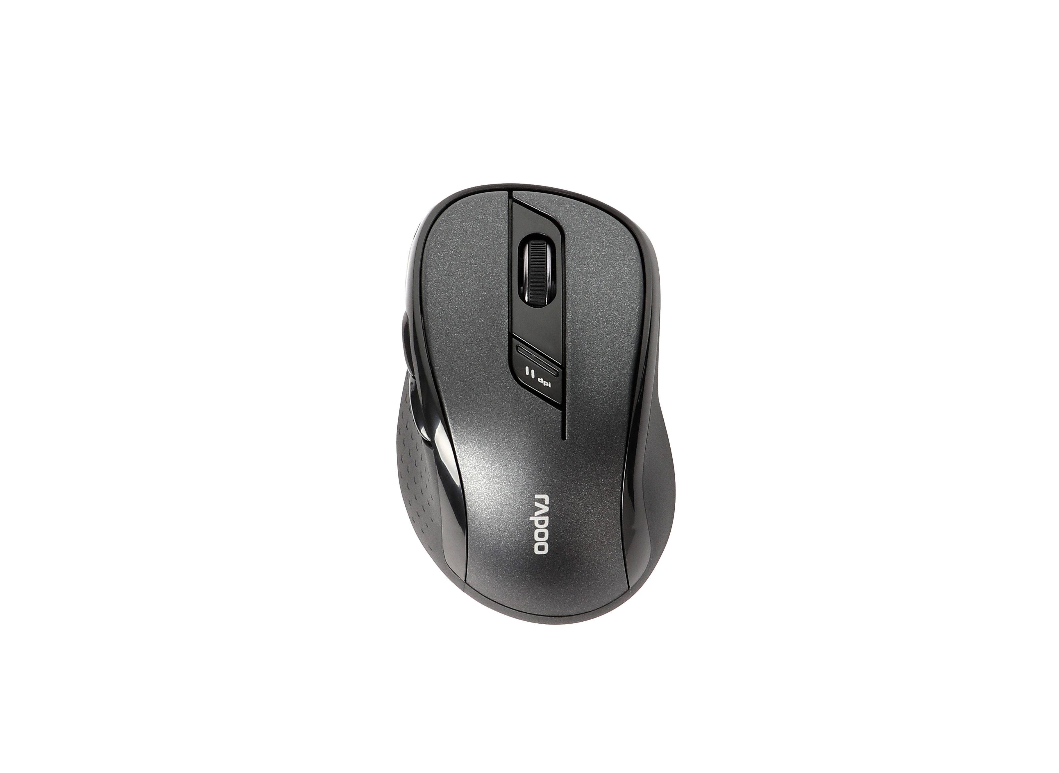 Rapoo M500 - Maus - Für Rechtshänder - optisch - 7 Tasten - kabellos - 2.4 GHz, Bluetooth 4.0, Bluetooth 3.0 - kabellose