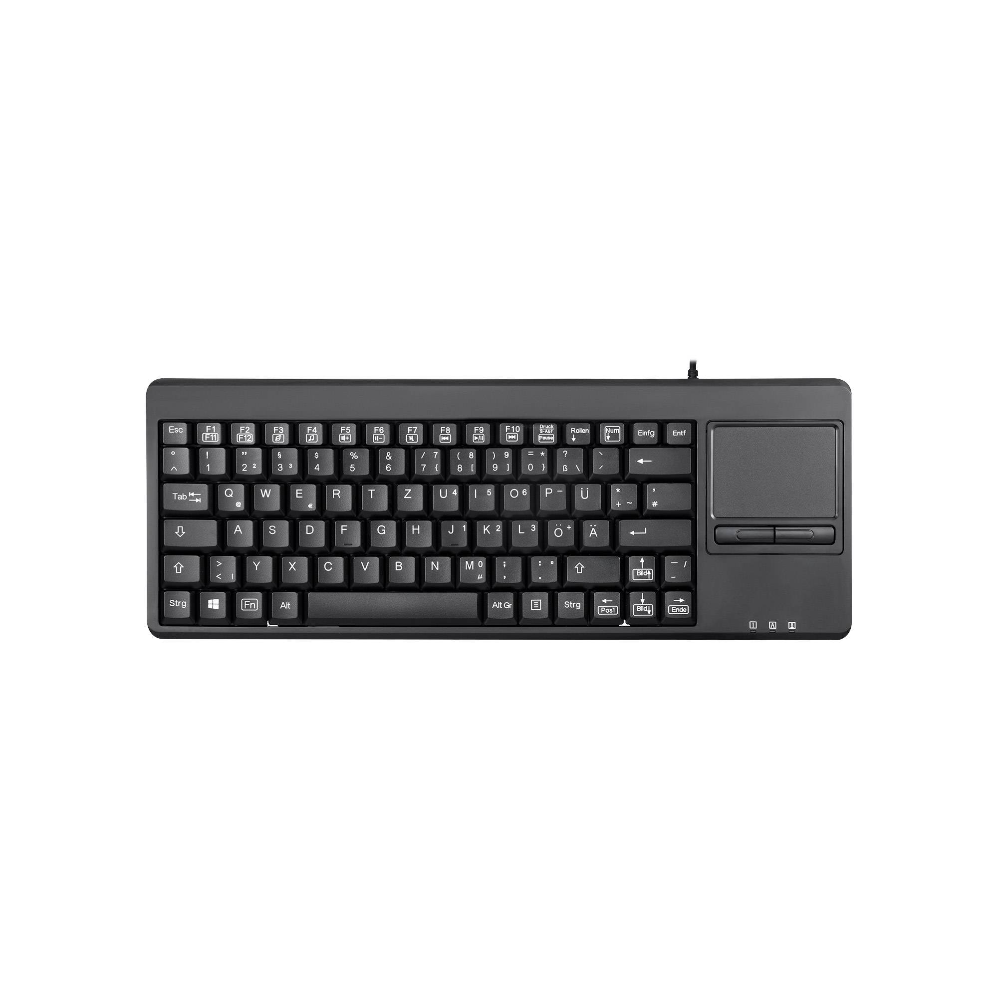 Perixx PERIBOARD-515H PLUS - Tastatur - mit Touchpad, Maustaste