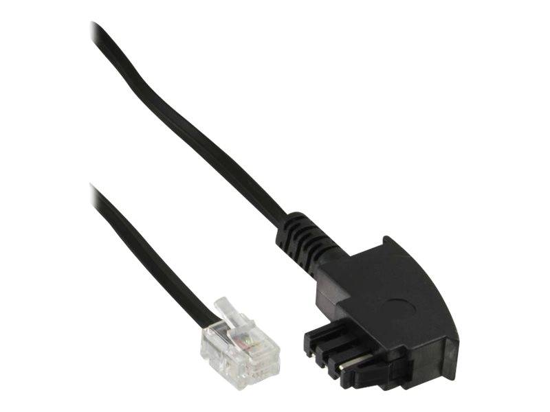 INLINE - TAE-F Kabel - 6polig/4adrig - f. Import - TAE-F Stecker an RJ11 Stecker,20m