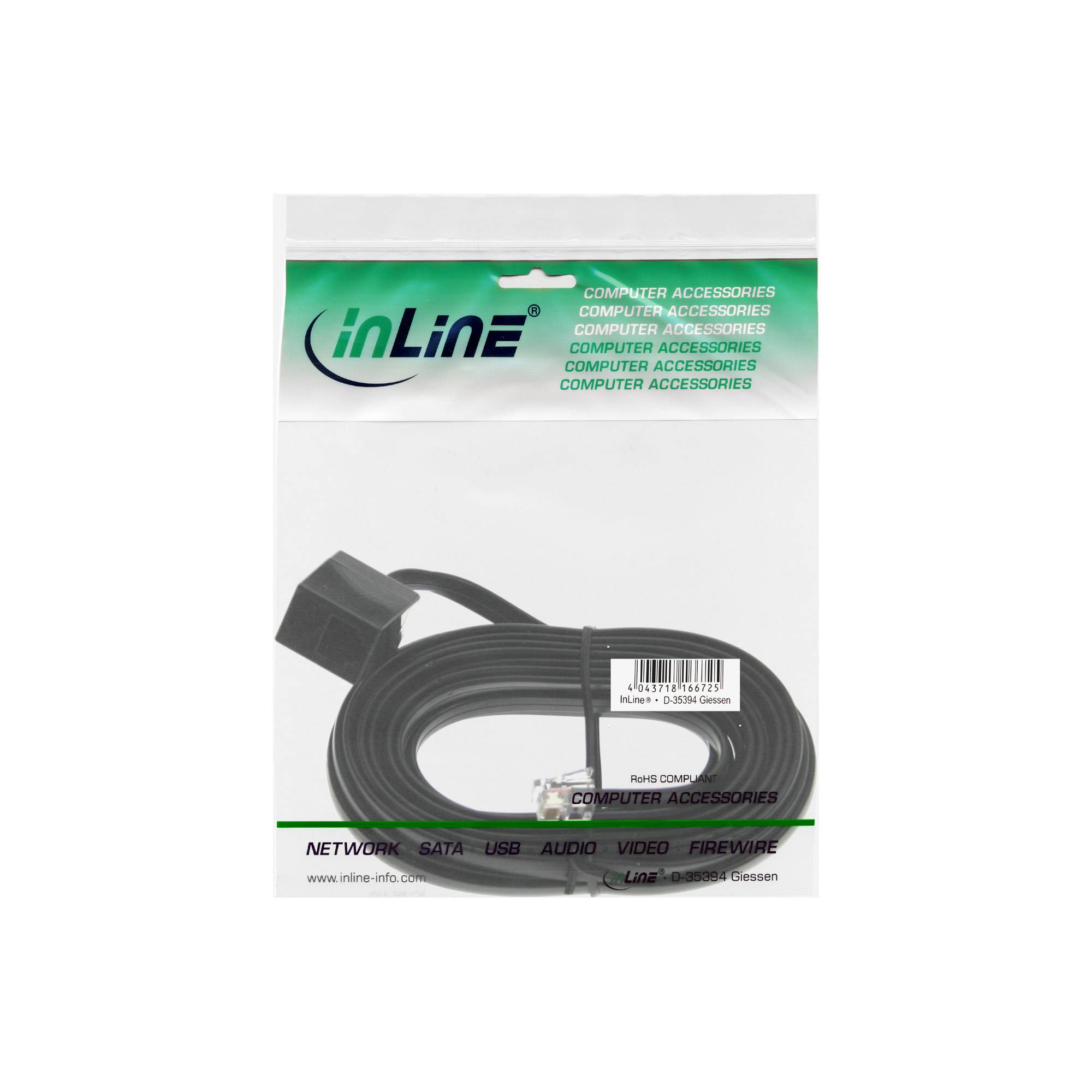 INLINE - Modular Verlängerung - RJ12 Stecker / Buchse - 5m