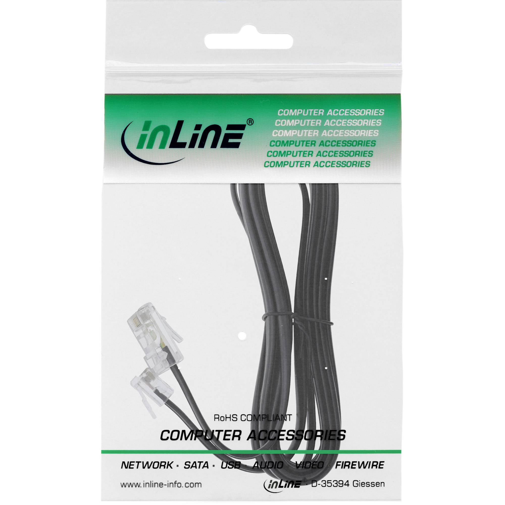 INLINE - Modularkabel - RJ45 zu RJ11 Stecker / Stecker - 4adrig - 10m
