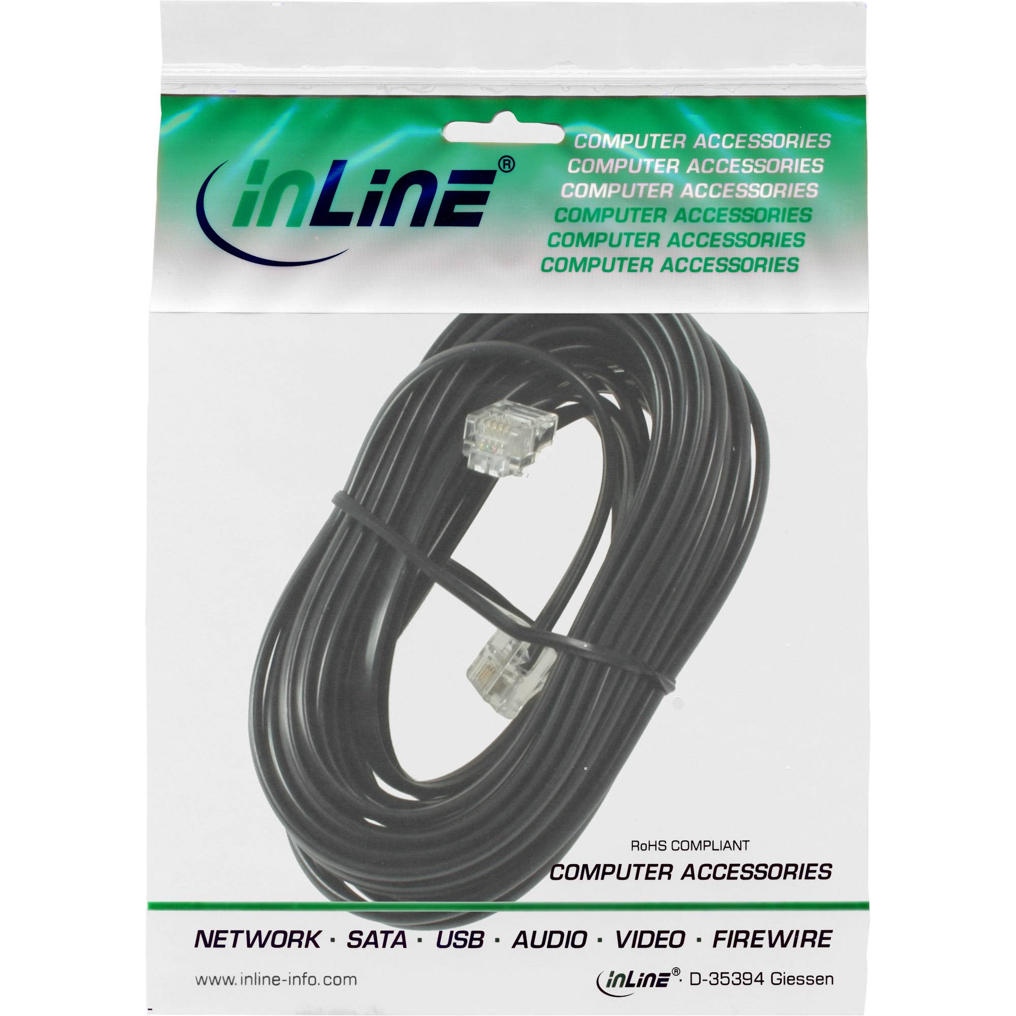INLINE - Modularkabel RJ11 - Stecker / Stecker - 4adrig - 6P4C - 10m