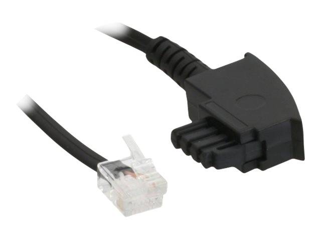 INLINE - TAE-F Kabel für DSL Splitter - TAE-F ST an Western 6/2 DEC ST - 0,5m