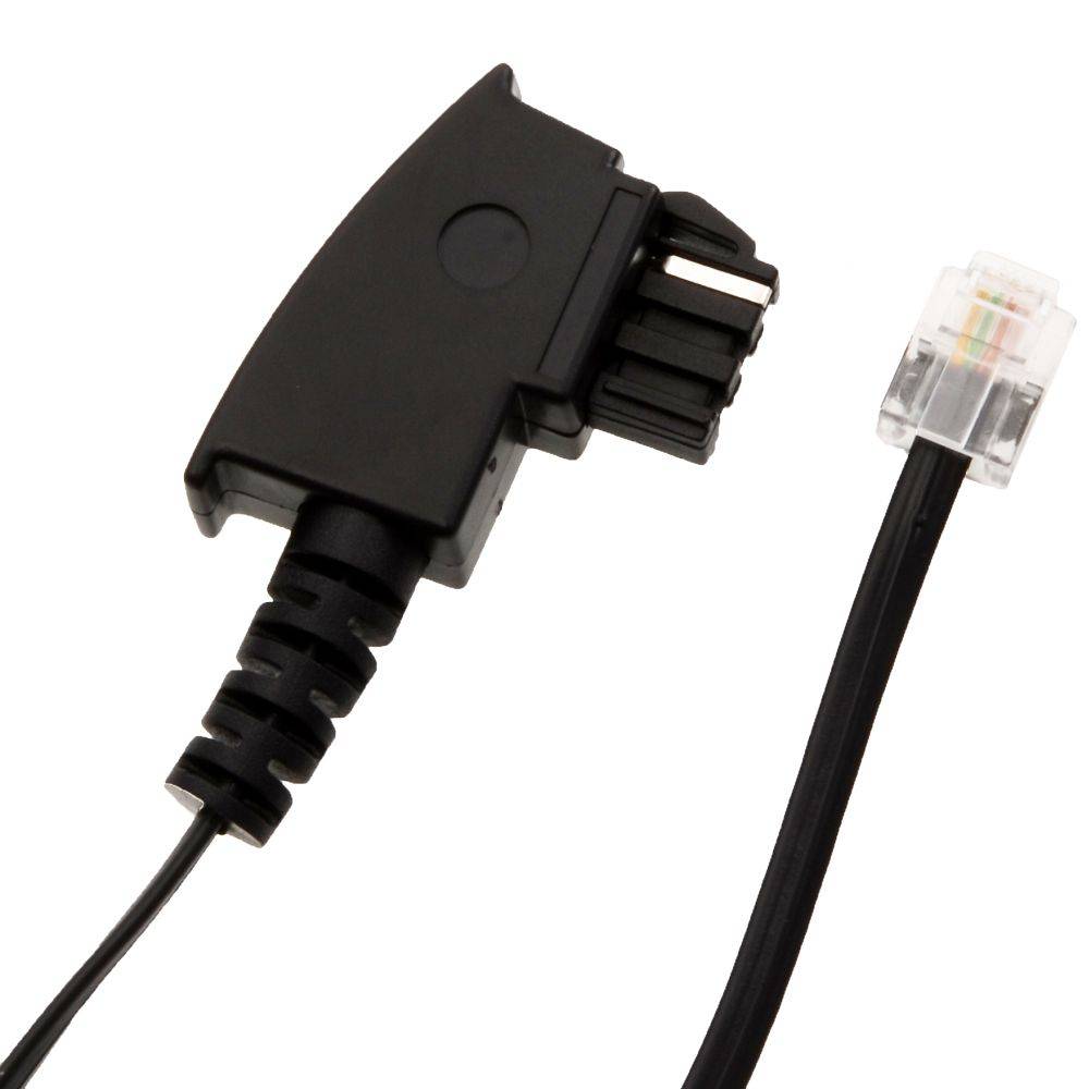 Helos - Telefonkabel - TAE-F (M) - 3 m - Schwarz