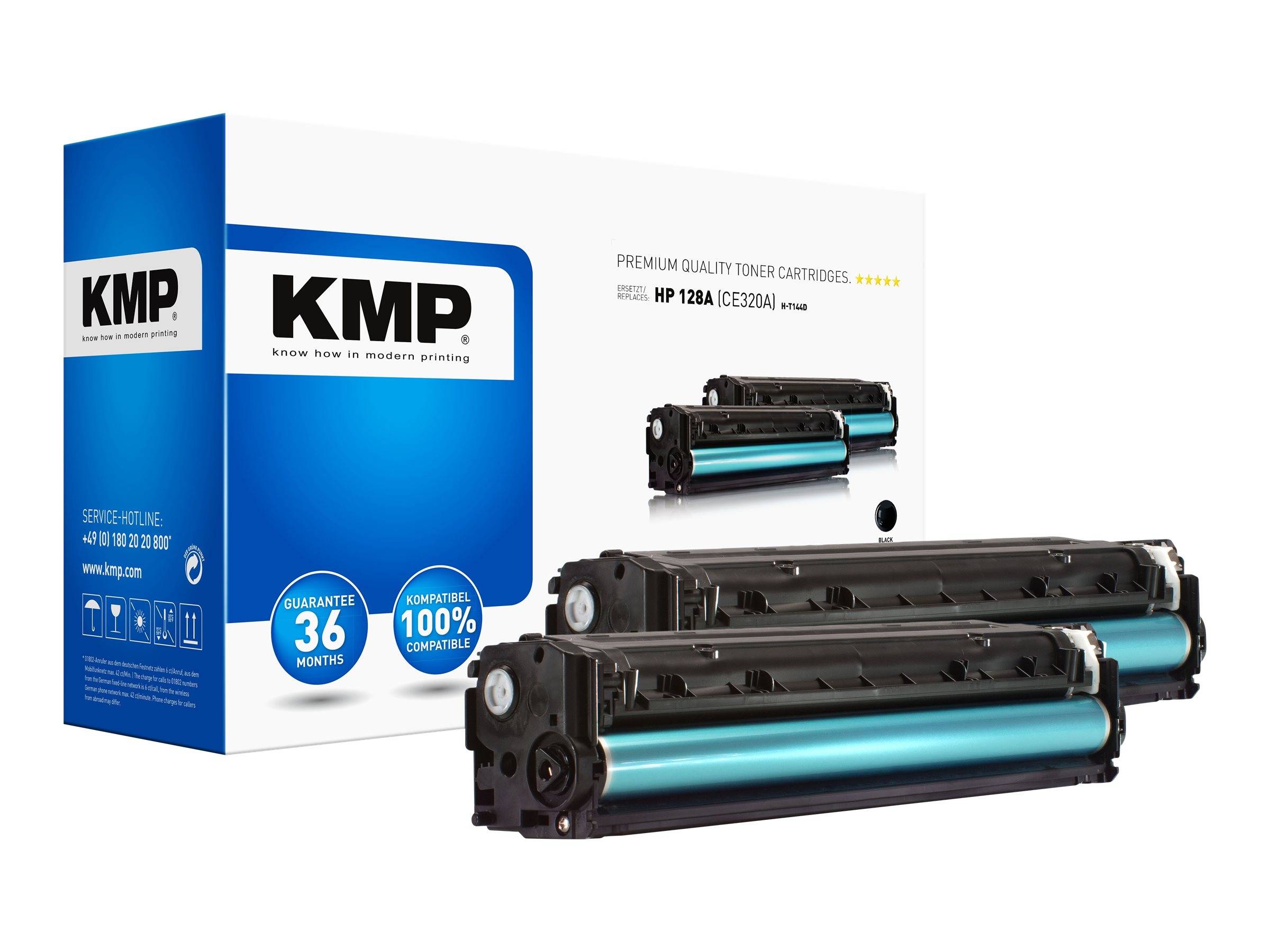 KMP H-T144D - 2er-Pack - Schwarz - kompatibel - Tonerpatrone (Alternative zu: HP 128A, HP CE320A)
